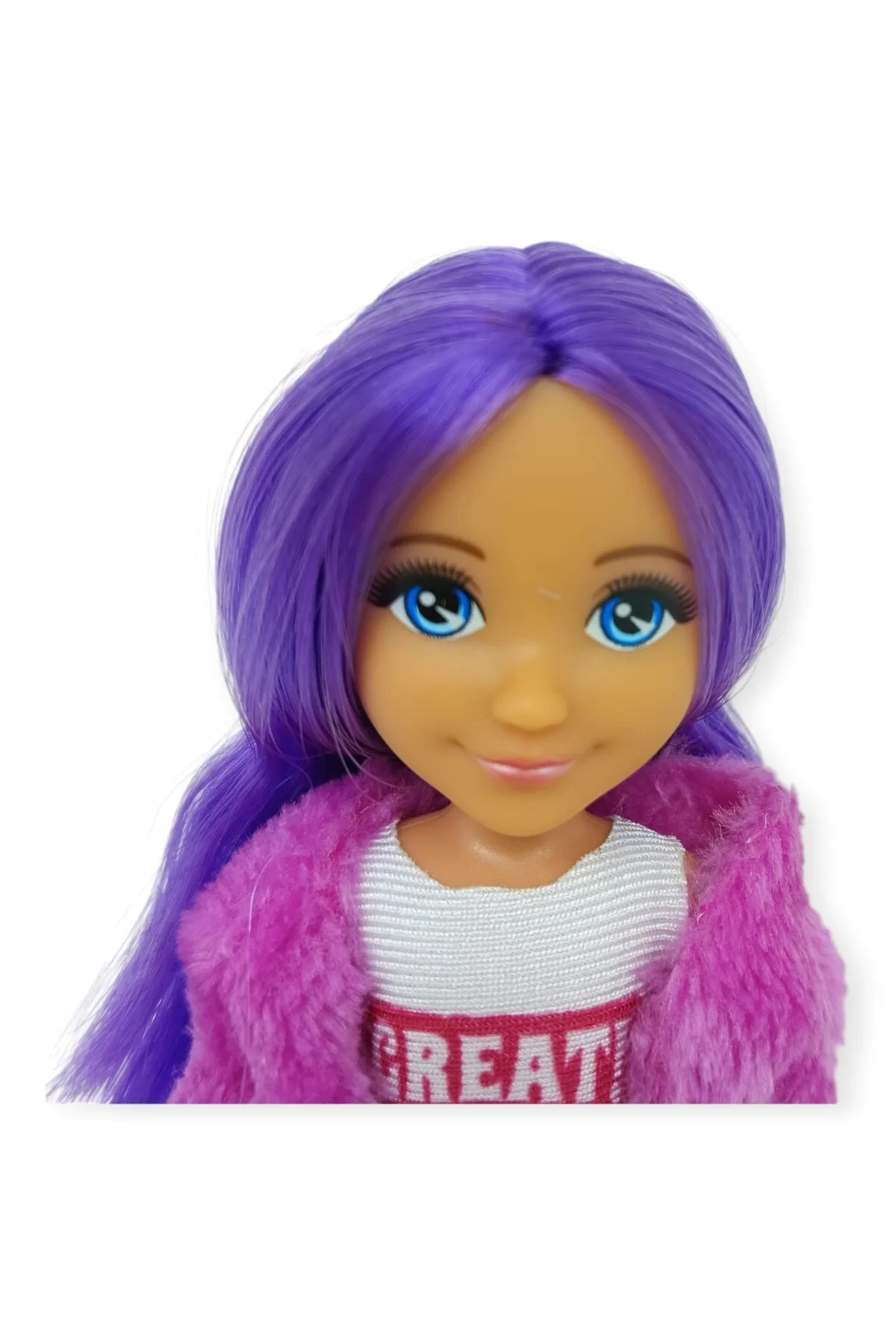 Ankiki Moda İkonu Bebek Figür 13 cm - Mor Saçlı "Great" Stil (Ete