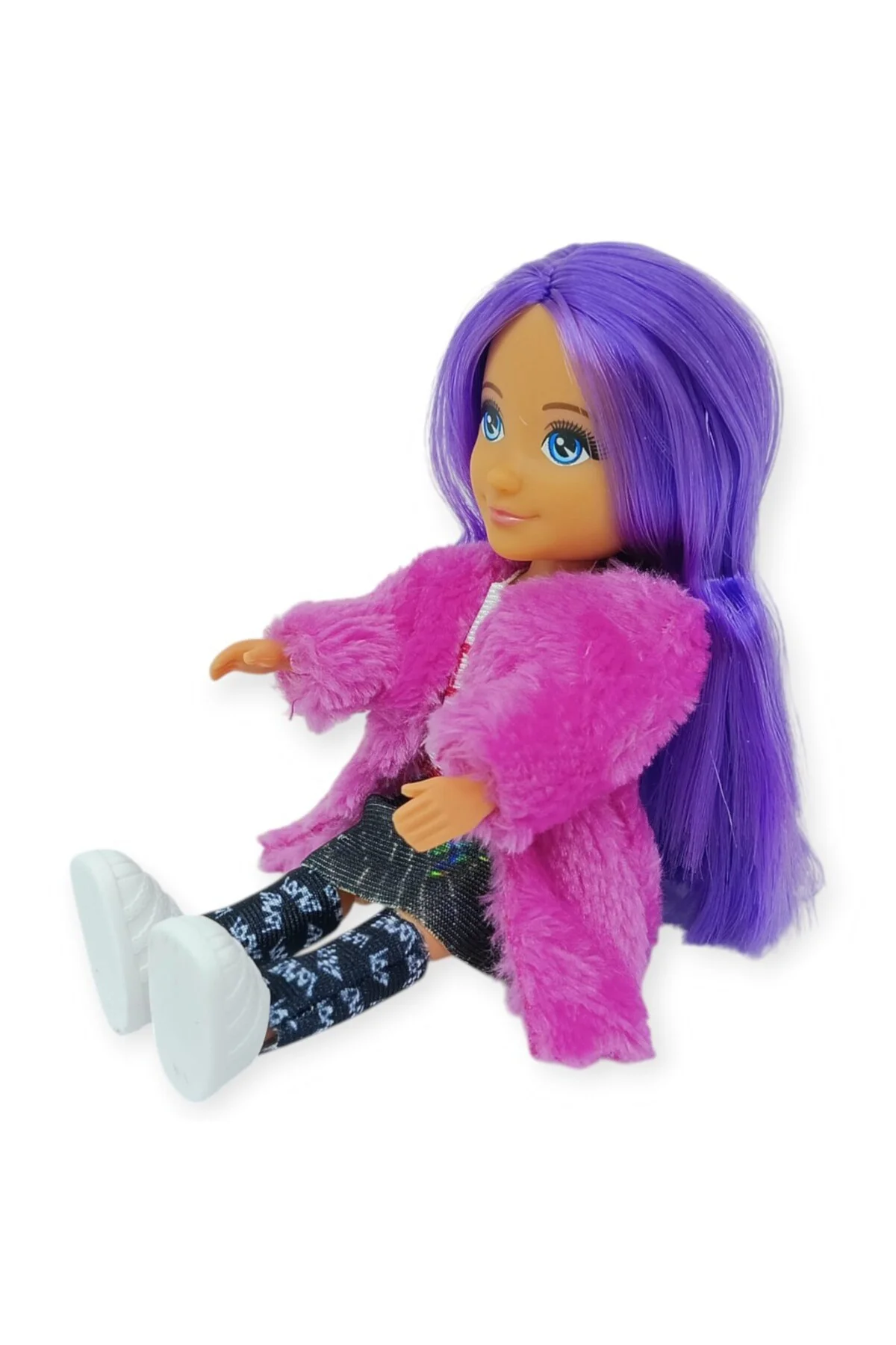 Ankiki Moda İkonu Bebek Figür 13 cm - Mor Saçlı "Great" Stil (Ete