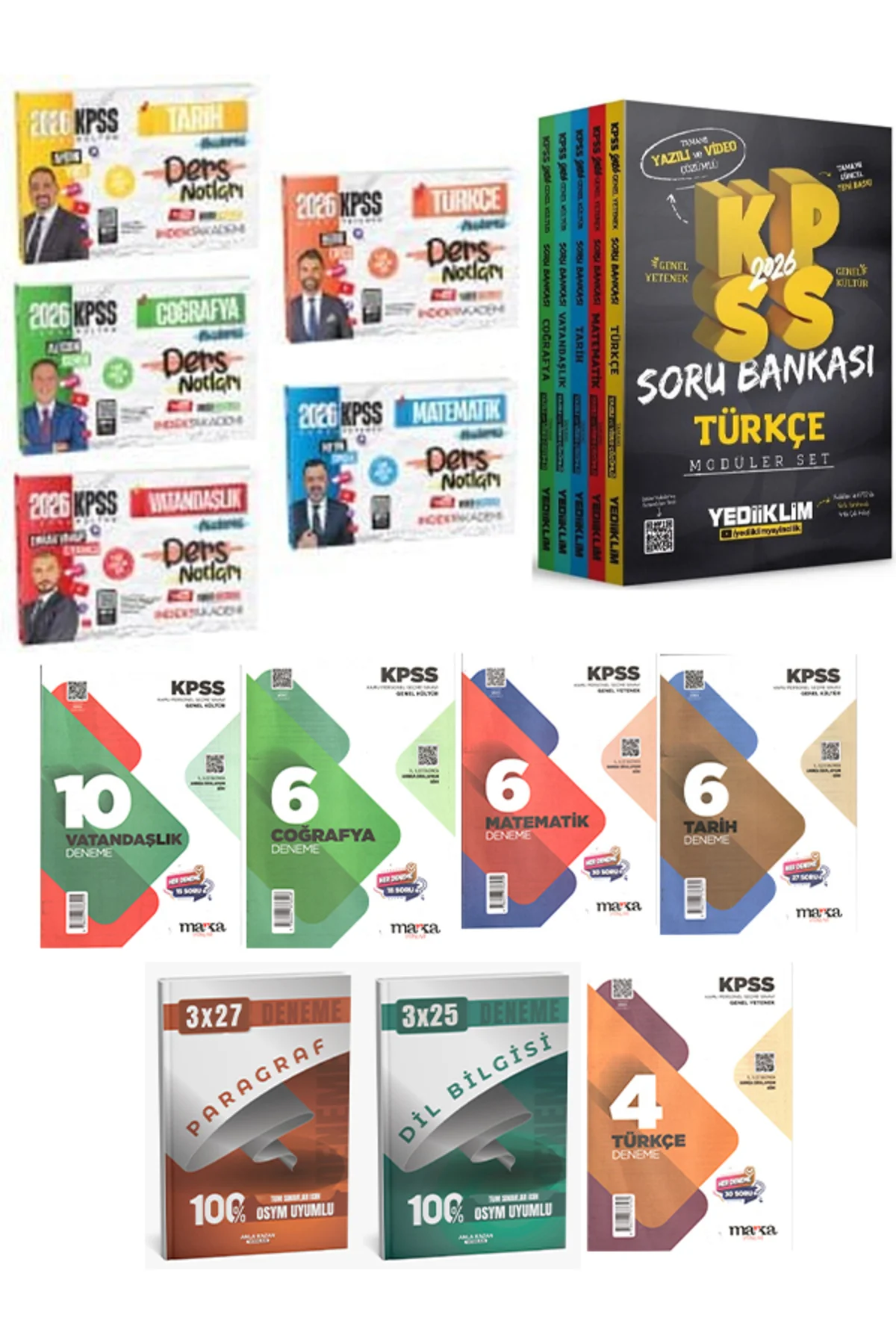 Anla Kazan 2026 KPSS GYGK Yediiklim Soru + İndeks Ders Notu + Marka Deneme + Paragraf Deneme 17 li