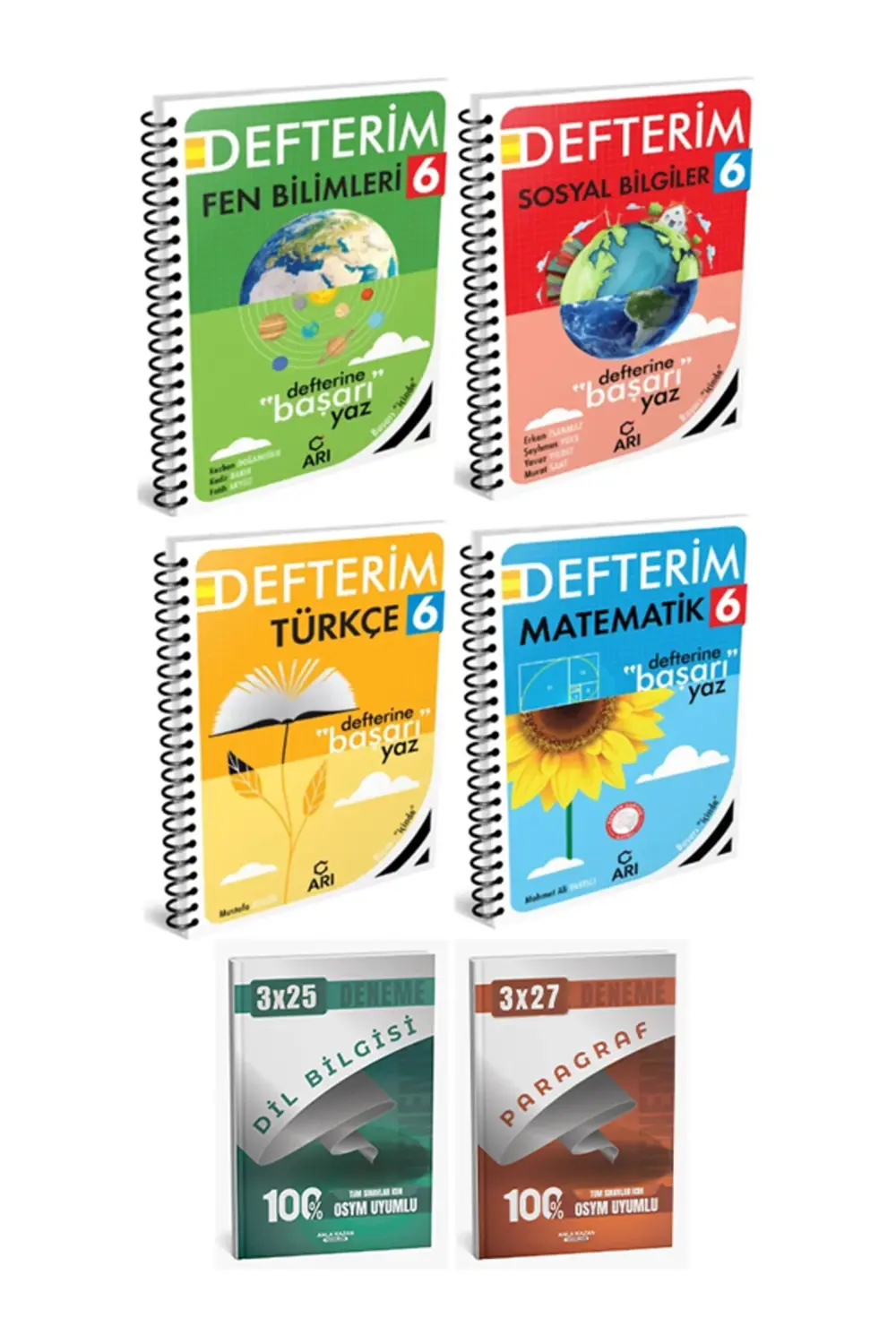 Anla Kazan + ARı 2026 Türkçe Matematik Sosyal Fen Defterim 6 lı S