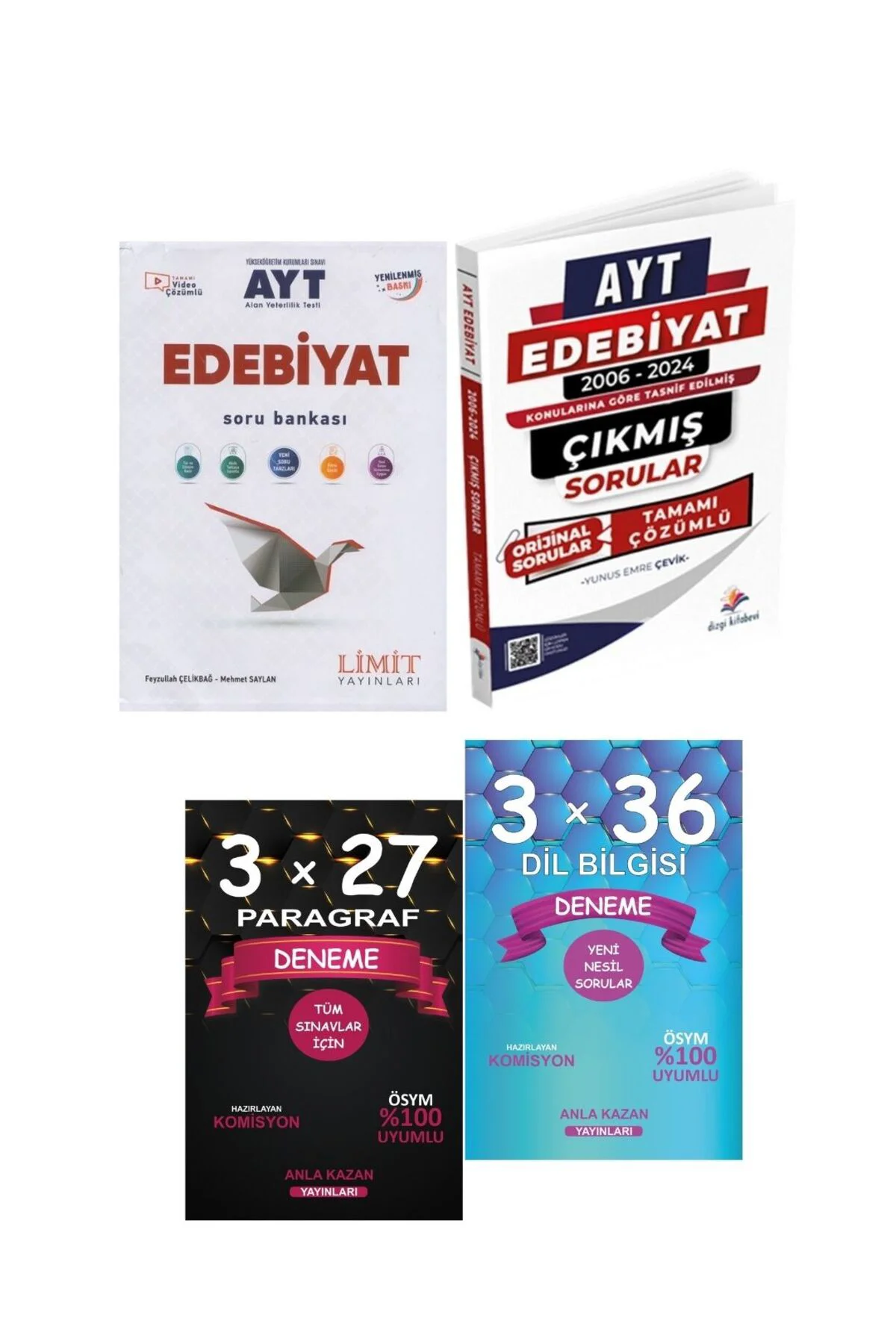Anla Kazan Deneme Seti + Limit AYT Edebiyat Soru + Dizgi Kitap AY