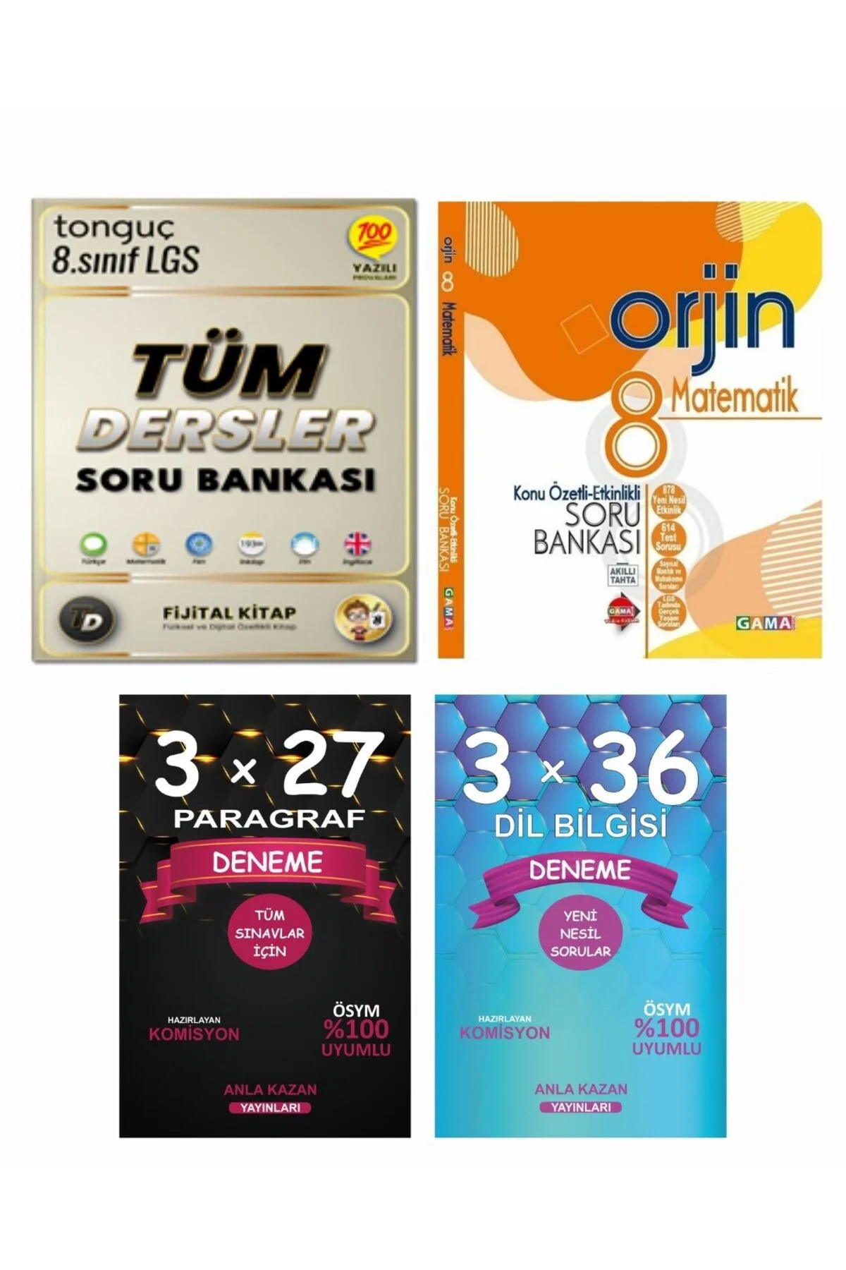 Anla Kazan Paragraf ve Dil Bilgisi Seti + Tonguç LGS Tüm Dersler 