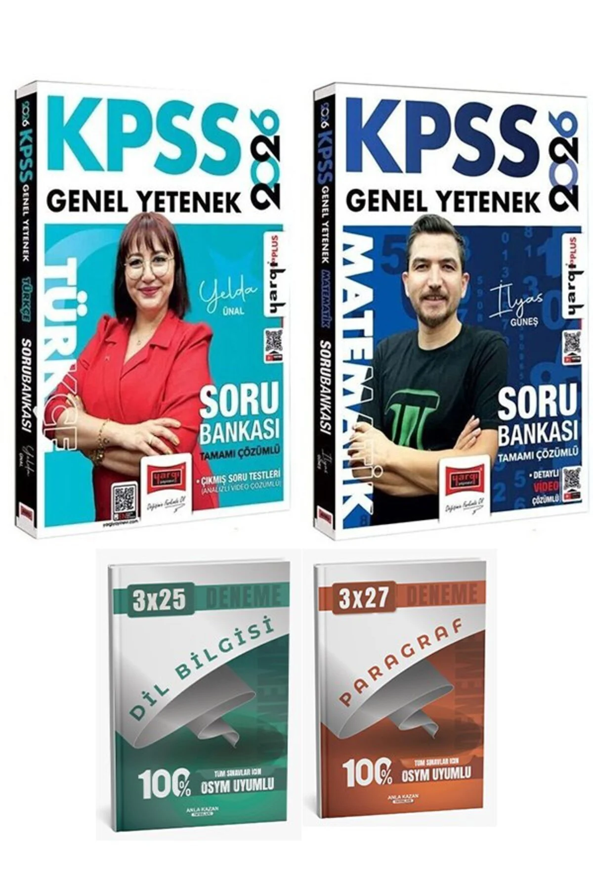 Anla Kazan + Yargı 2026 KPSS Türkçe + Matematik Soru Bankası 2 li