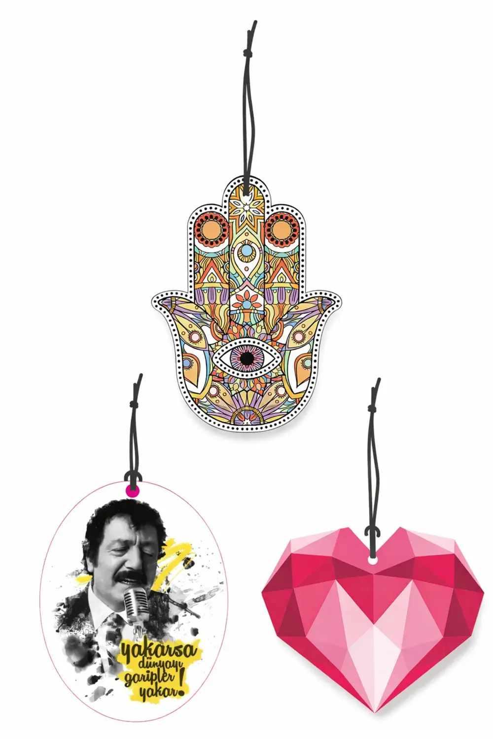 Anlamlı Dokunuşlar 3 Adet | Premium Tasarım Torpido Süsü & Koku S