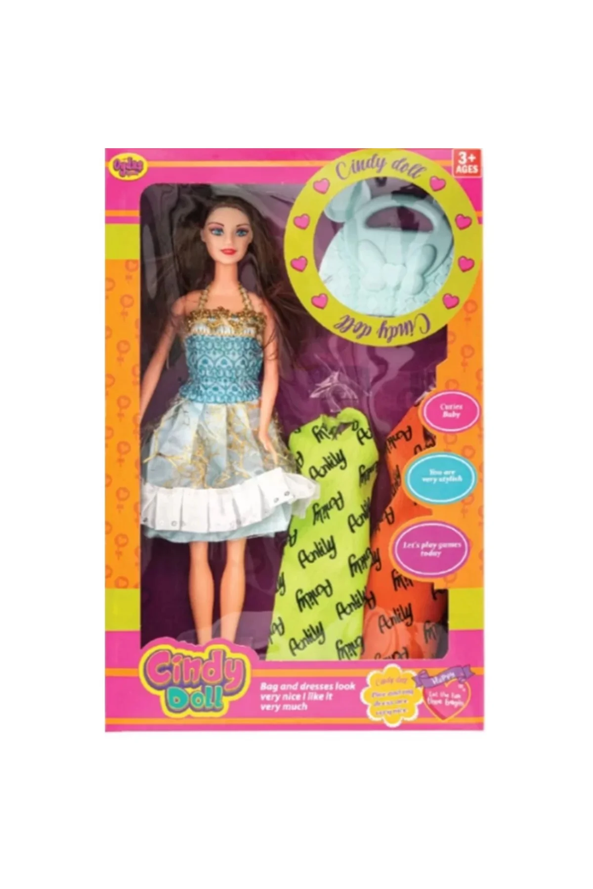 Anlily Çantalı Yedek Elbiseli Bebek 2281