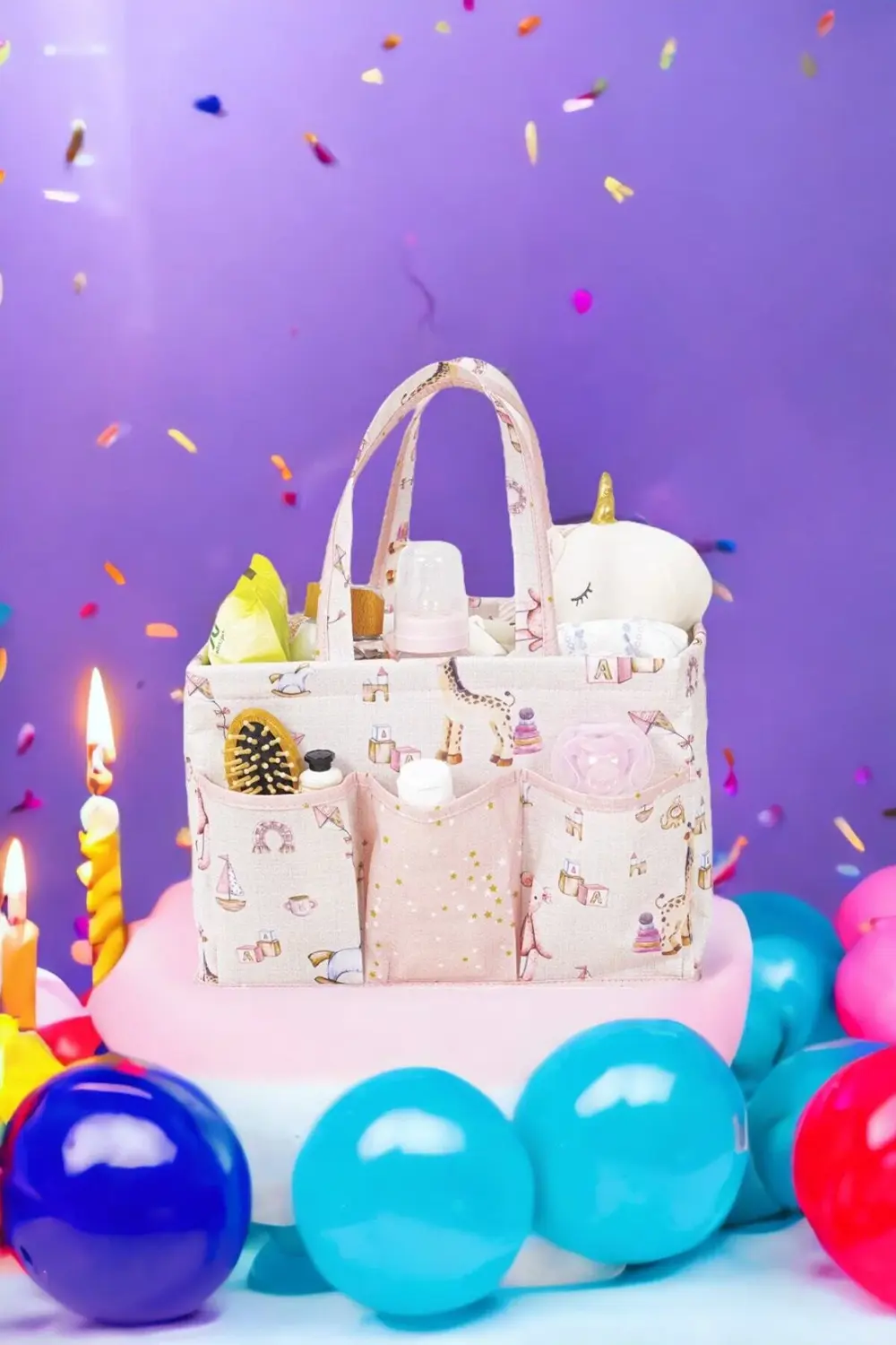 Anne Bebek Bakım Çantası, Bebek Odası Düzenleyici, 30x20x21cm, Pe