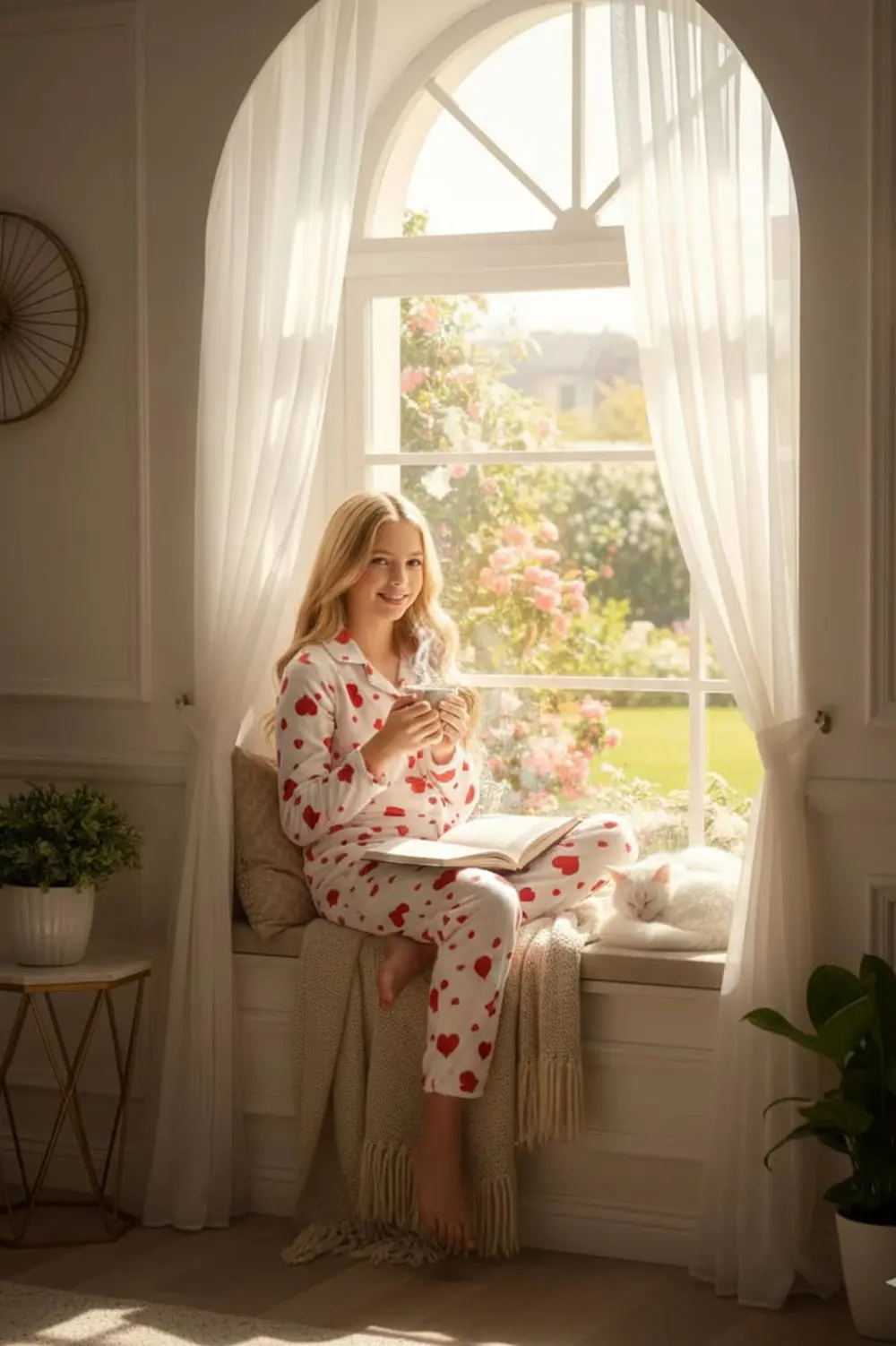 Anne Kız Kombinli (Ayrı Ayrı Satılır) Desenli Gömlek Yaka Pijama