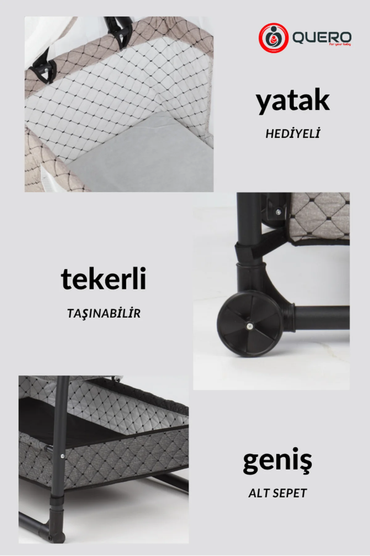 Anne Yanı Cibinlikli, Tenteli, Sallanır, Tekerlekli, Sepetli, Ket