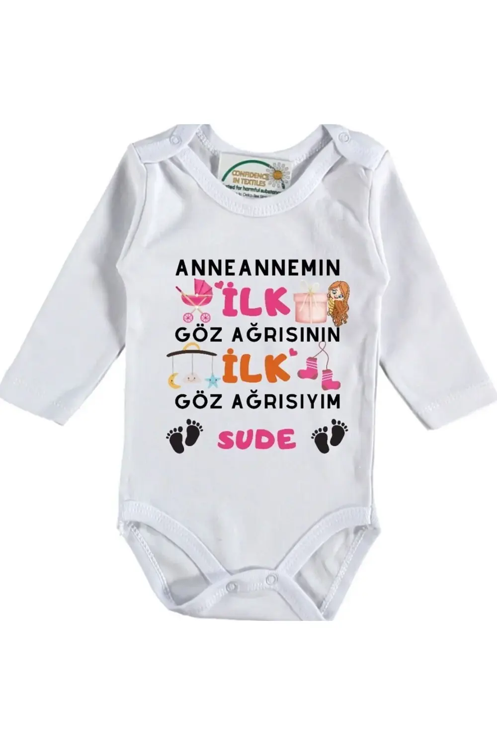 Anneannem İlk Göz Ağrısının İlk Göz Arısıyım Yazılı Kız Bebek Zıb