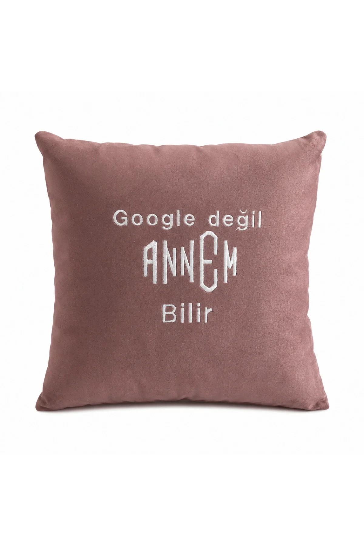 Anneler Günü Hediyesi Google Değil Annem Bilir Nakışlı Dekoratif Kırlent & Yastık 45x45 cm Anneler Günü Hediyesi Google Değil Annem Bilir Nakışlı Dekoratif Kırlent & Yastık 45x45 cm