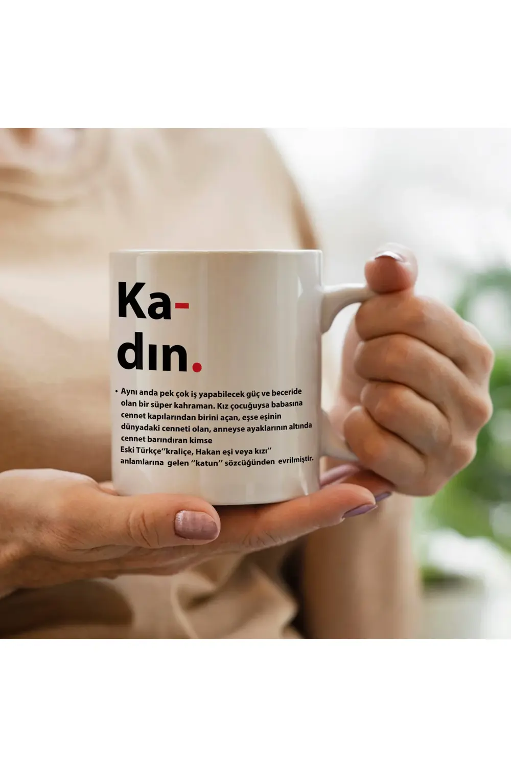 Anneler gününe özel kadın yazılı kupa bardak