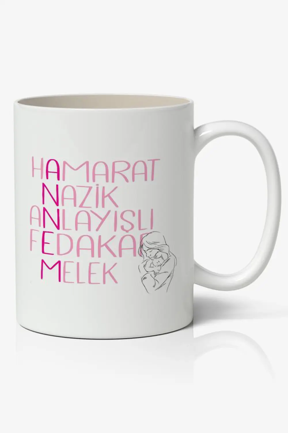Annem Detaylı Yazılı Baskılı Kupa Bardak - Baskılı Kahve Kupa Bar