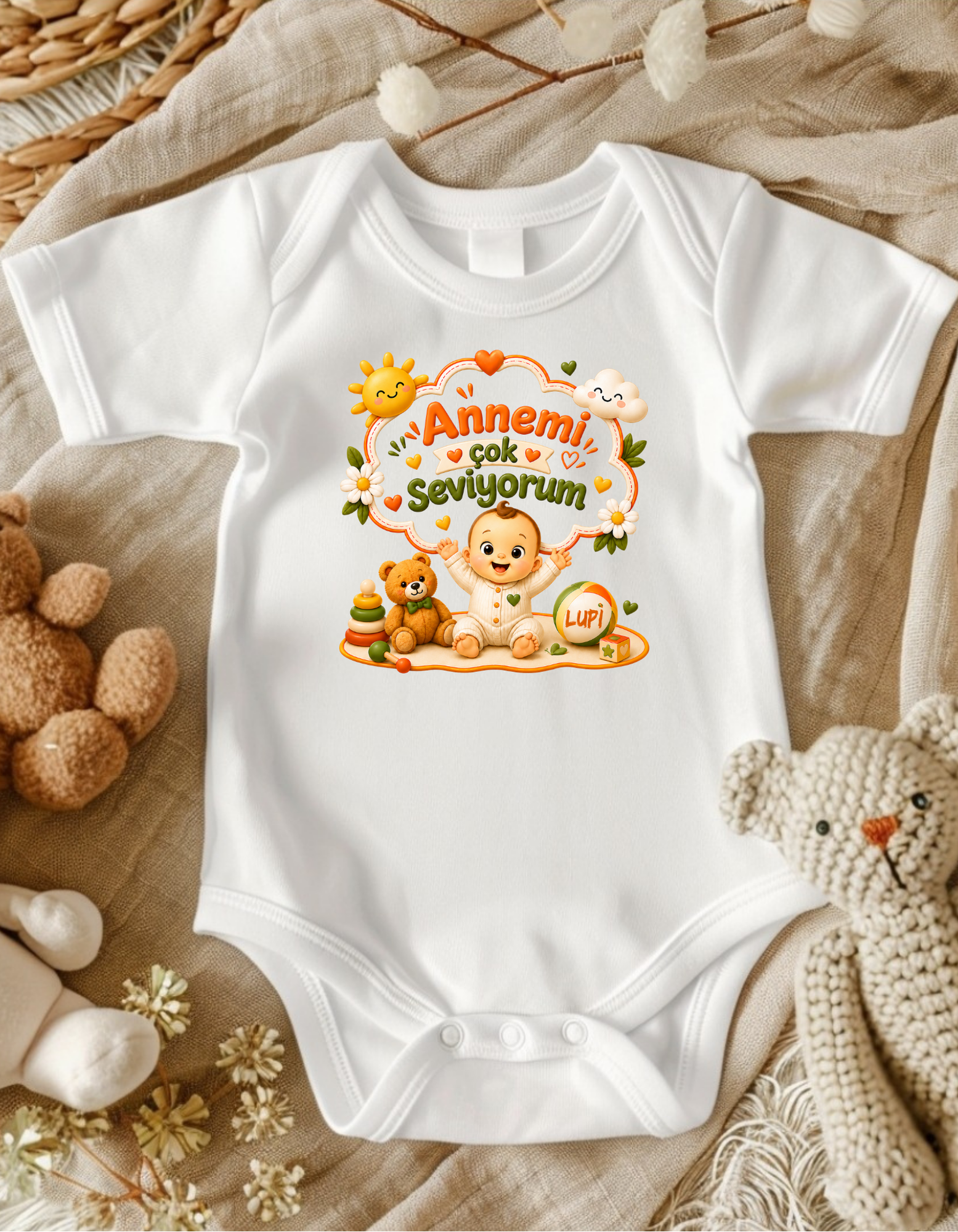 Annemi Seviyorum Yazılı Bebek Zıbın Fiyatı, Yorumları ve Özellikleri