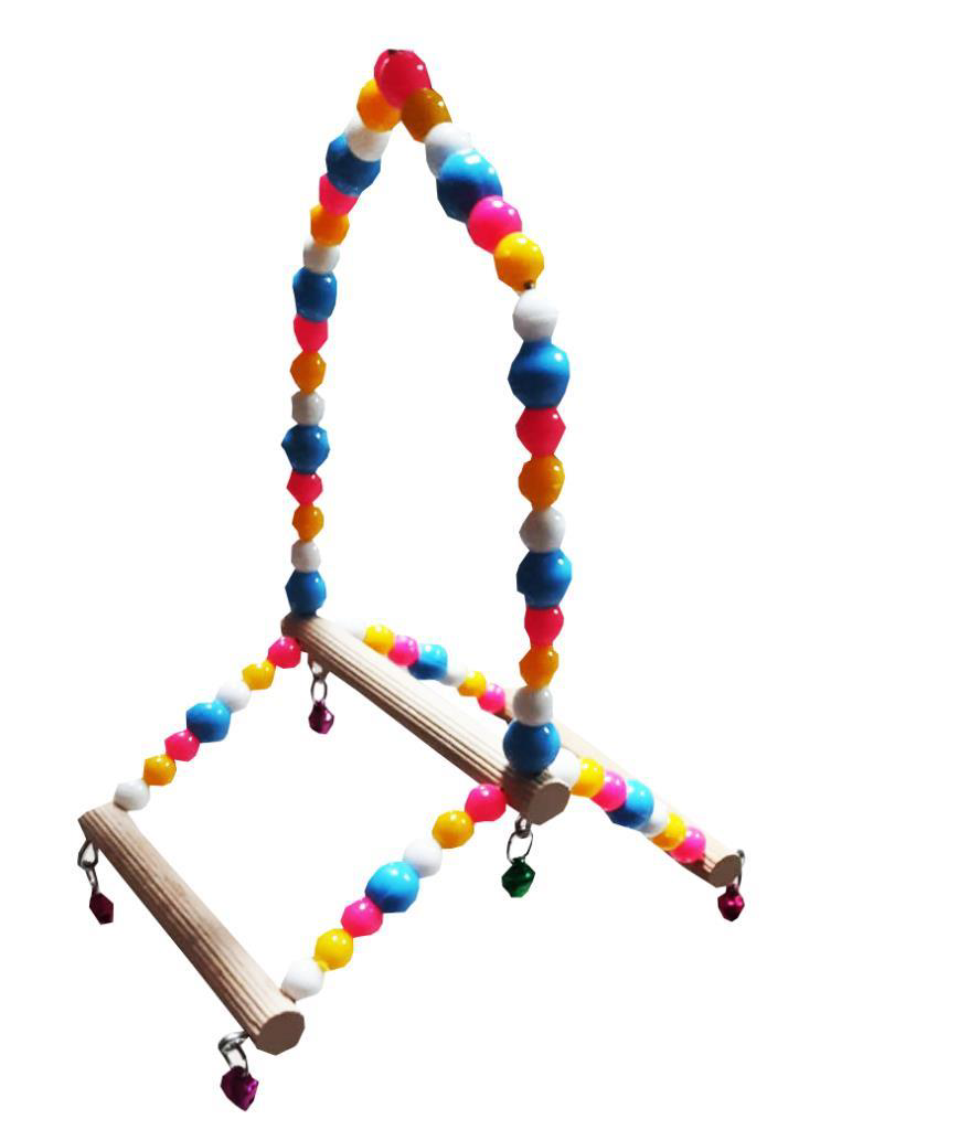 Ans  Boncuklu Tünekli Salıncak Kuş Oyuncağı 14-14Cm