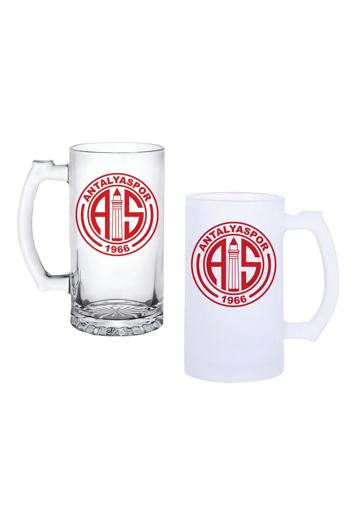Antalyaspor Kulplu Bira Bardağı Buzlu veya Şeffaf Seçenekli 014