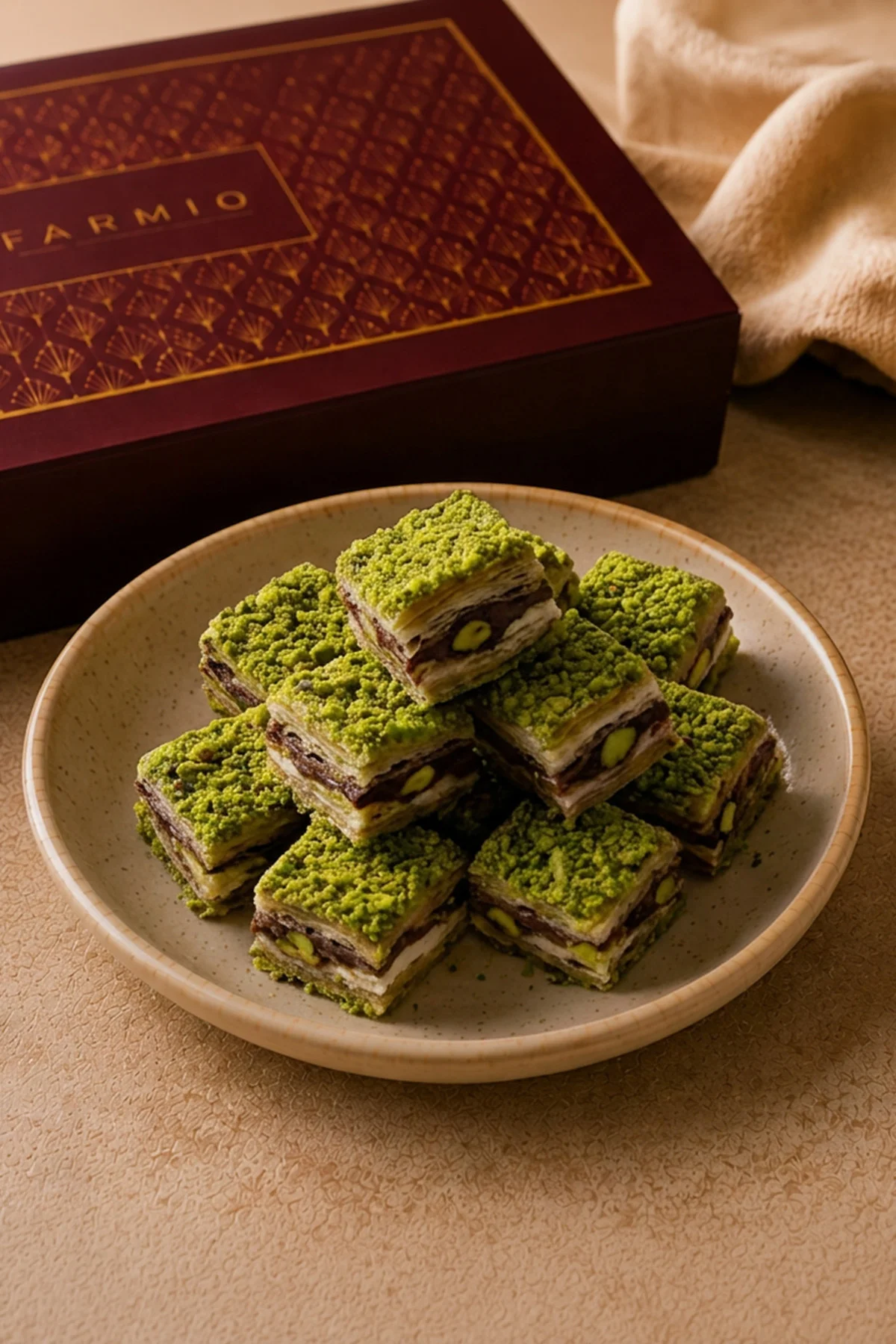 Antep Fıstıklı Katmer Lokum - 500gr - Glikoz İçermez