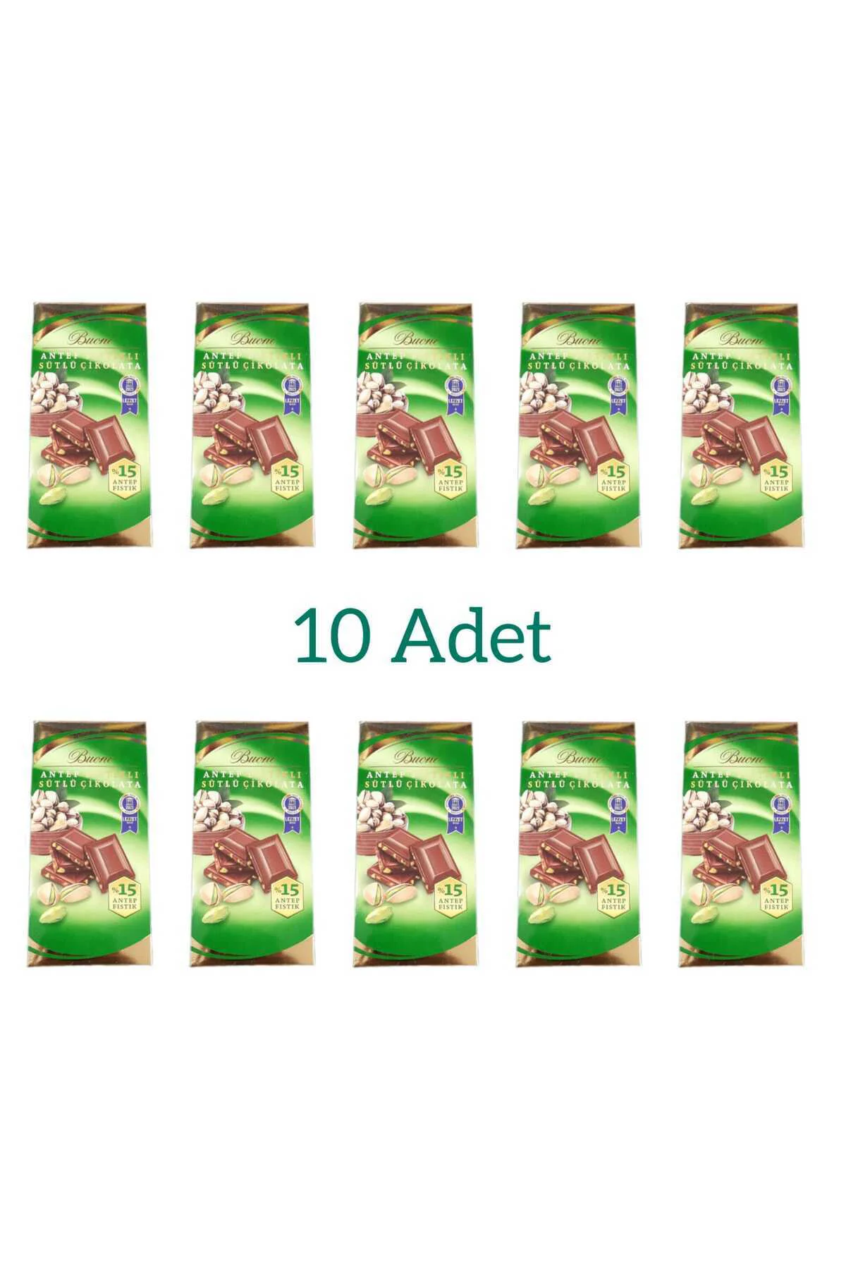 ANTEP FISTIKLI SÜTLÜ TABLET ÇİKOLATA 80 GR 10 LU PAKET