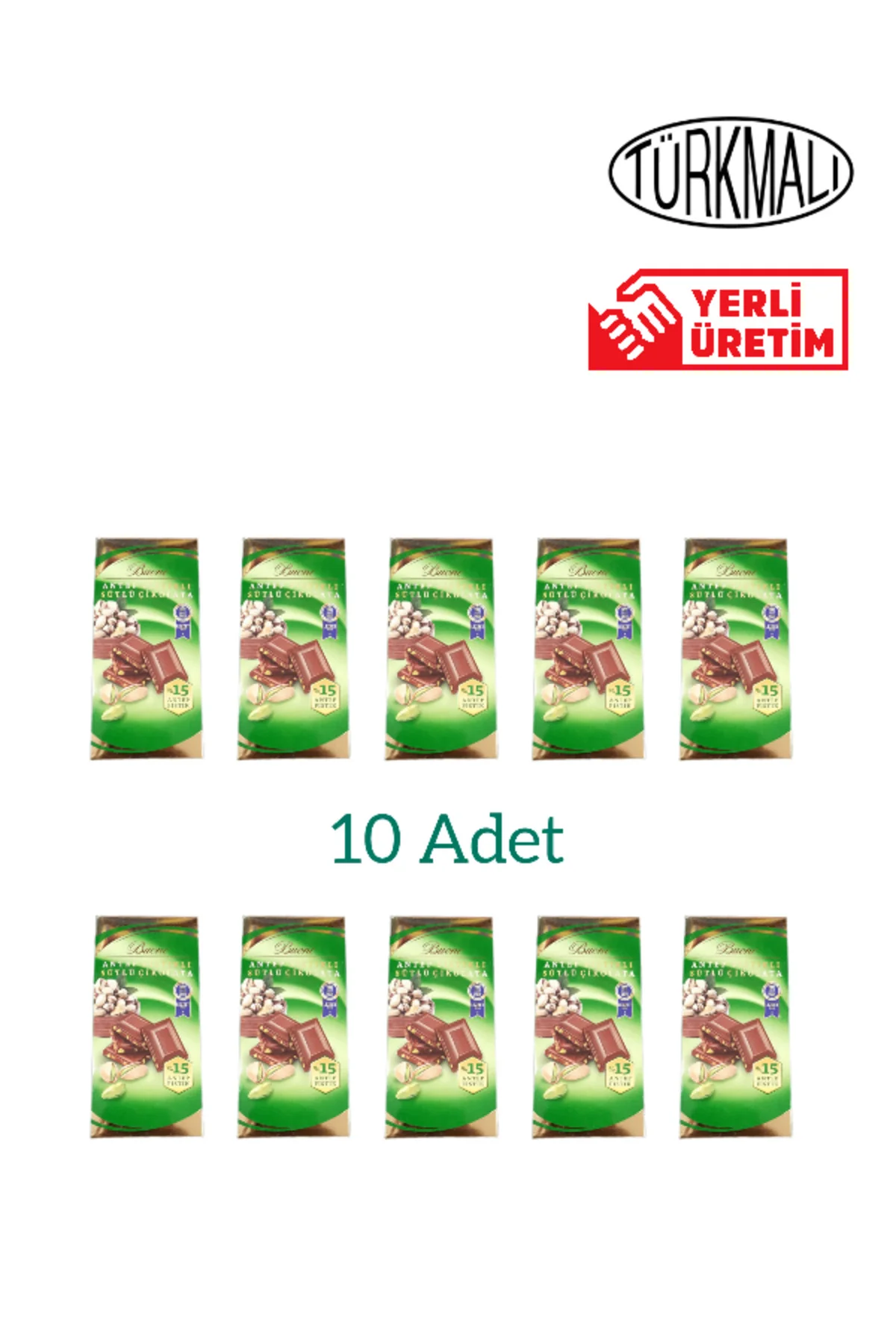 ANTEP FISTIKLI SÜTLÜ TABLET ÇİKOLATA 80 GR 10 LU PAKET