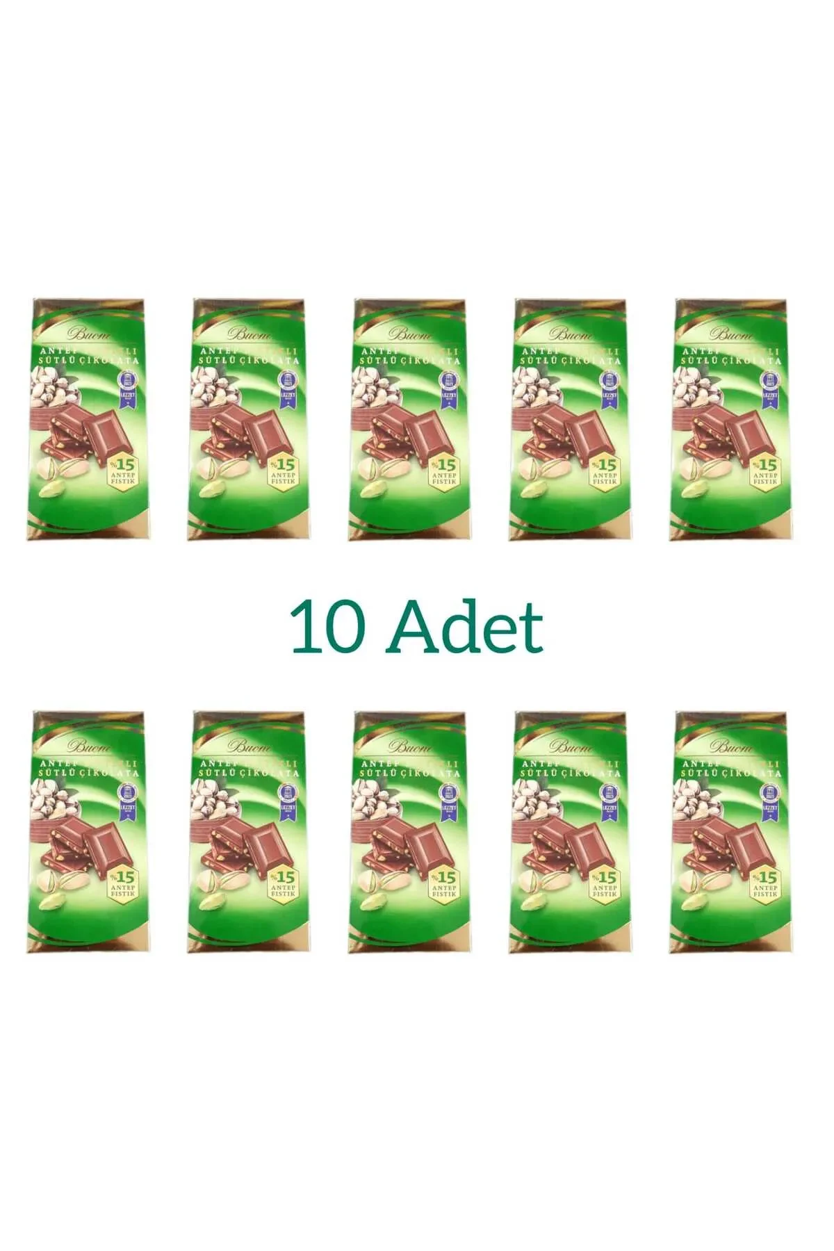 ANTEP FISTIKLI SÜTLÜ TABLET ÇİKOLATA 80 GR 10 LU PAKET