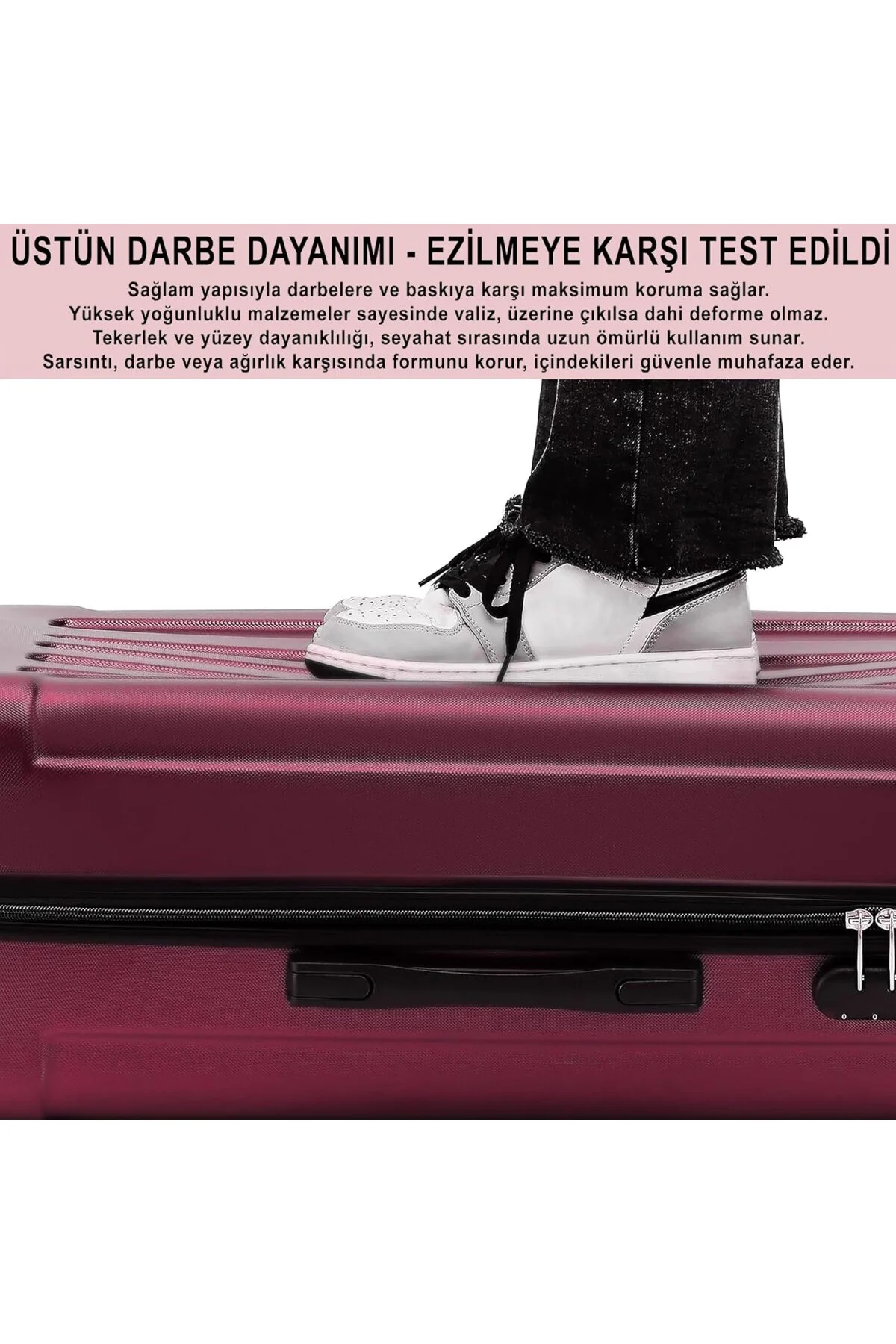 Anthony Jackson Ultra Hafif ABS Valiz TRION (Bordo, Büyük Boy)