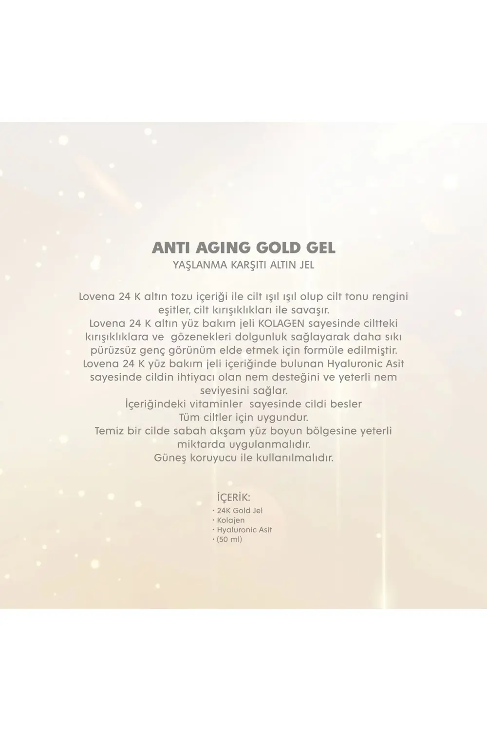 - Antı Agıng Gold Gel 50 ml