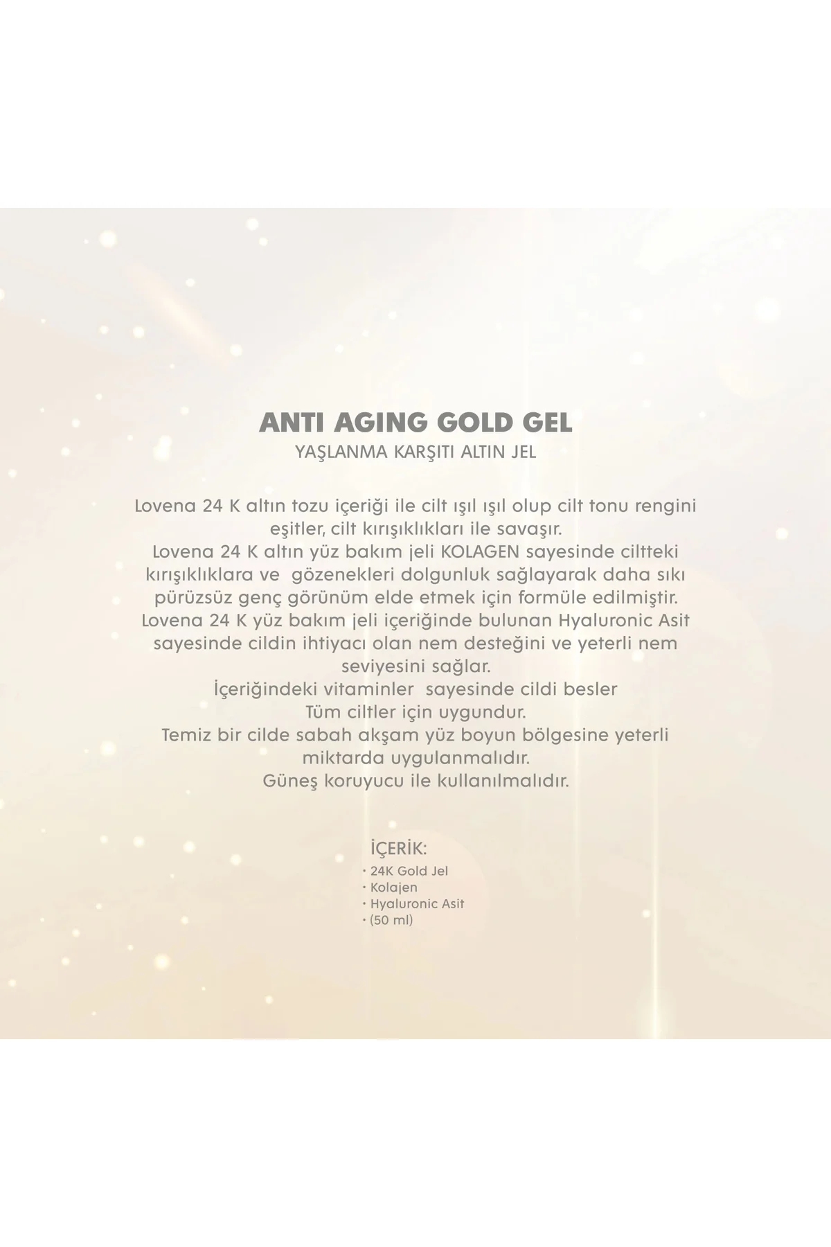 - Antı Agıng Gold Gel 50 ml