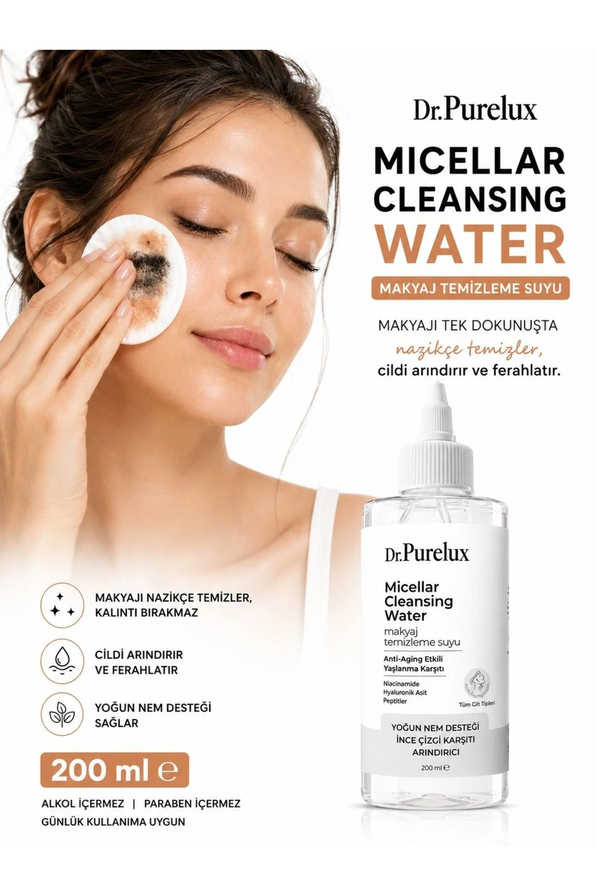 Anti Aging Micellar Cleansing Water 200 ml | Niasinamid, Hyaluron