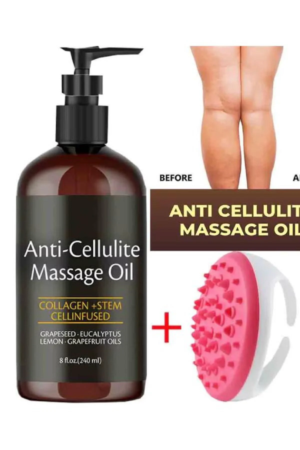 Anti Cellulit Sıkılaştırıcı Bakım Yağı - Selülitlere Karşı Etkin Çözüm 240 ml 2'li Paket