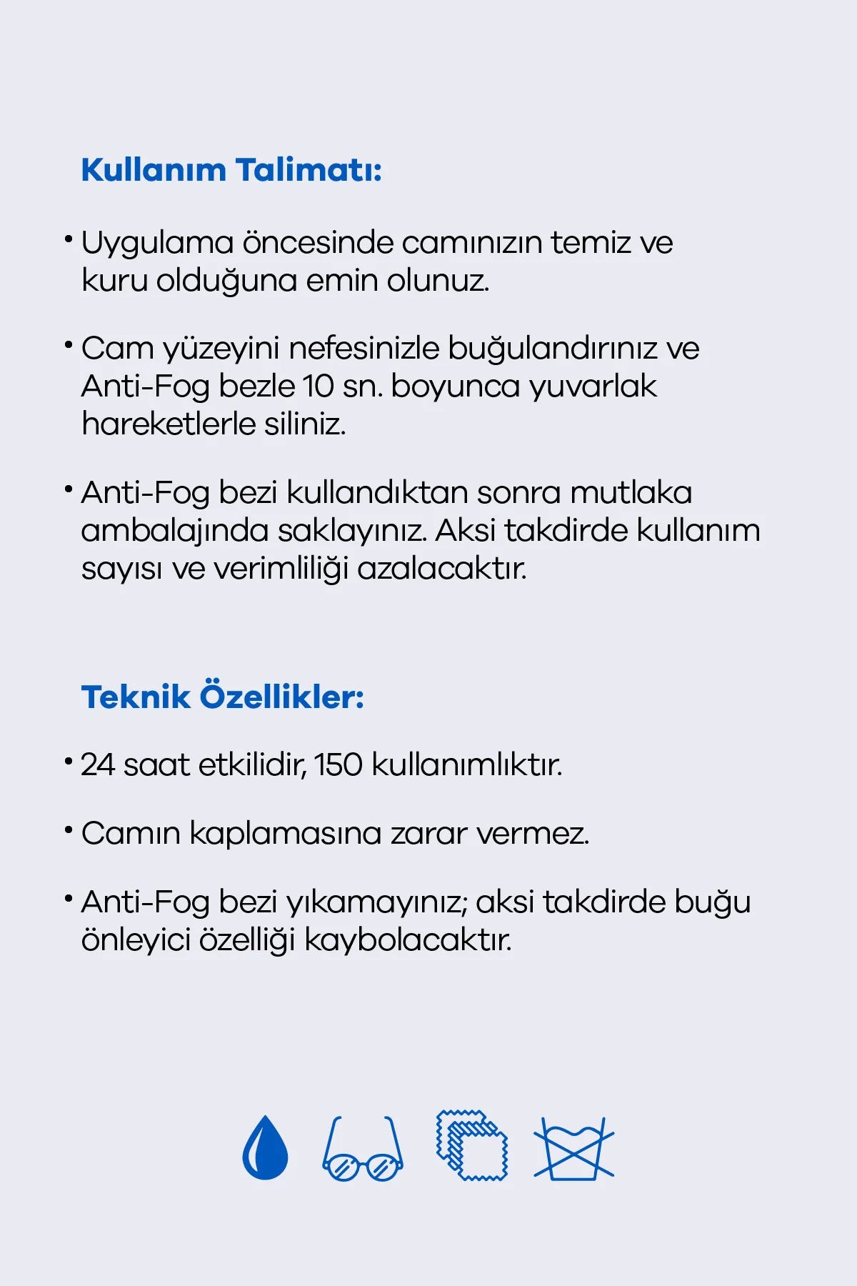 Anti-fog Gözlük Camı Temizleme Bezi