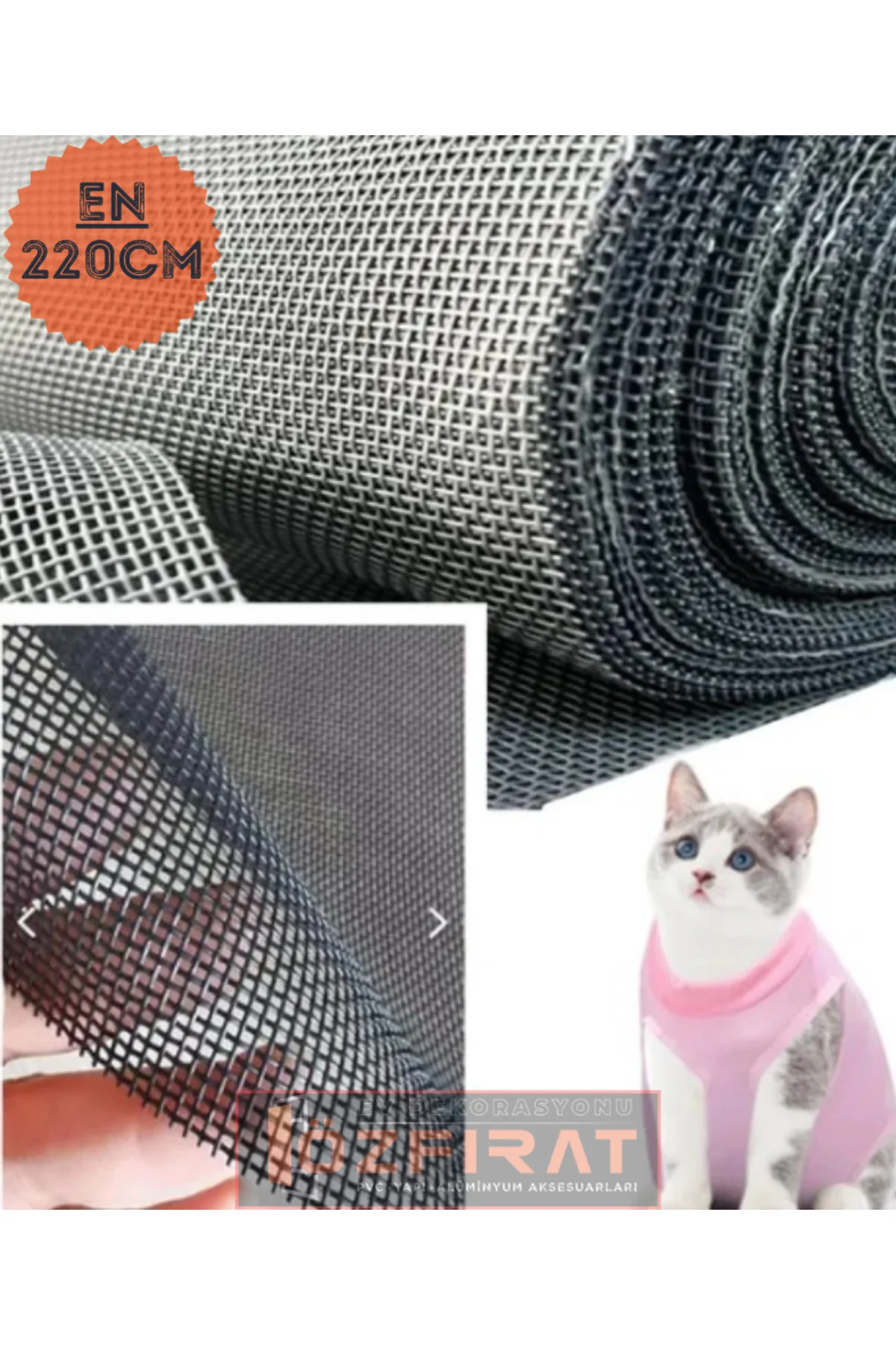 Anti Polen Kedi/sineklik Yırtılmaz Pet Tülü En: 220cm Boy: 100cm Anti Polen Kedi/sineklik Yırtılmaz Pet Tülü En: 220cm Boy: 100cm
