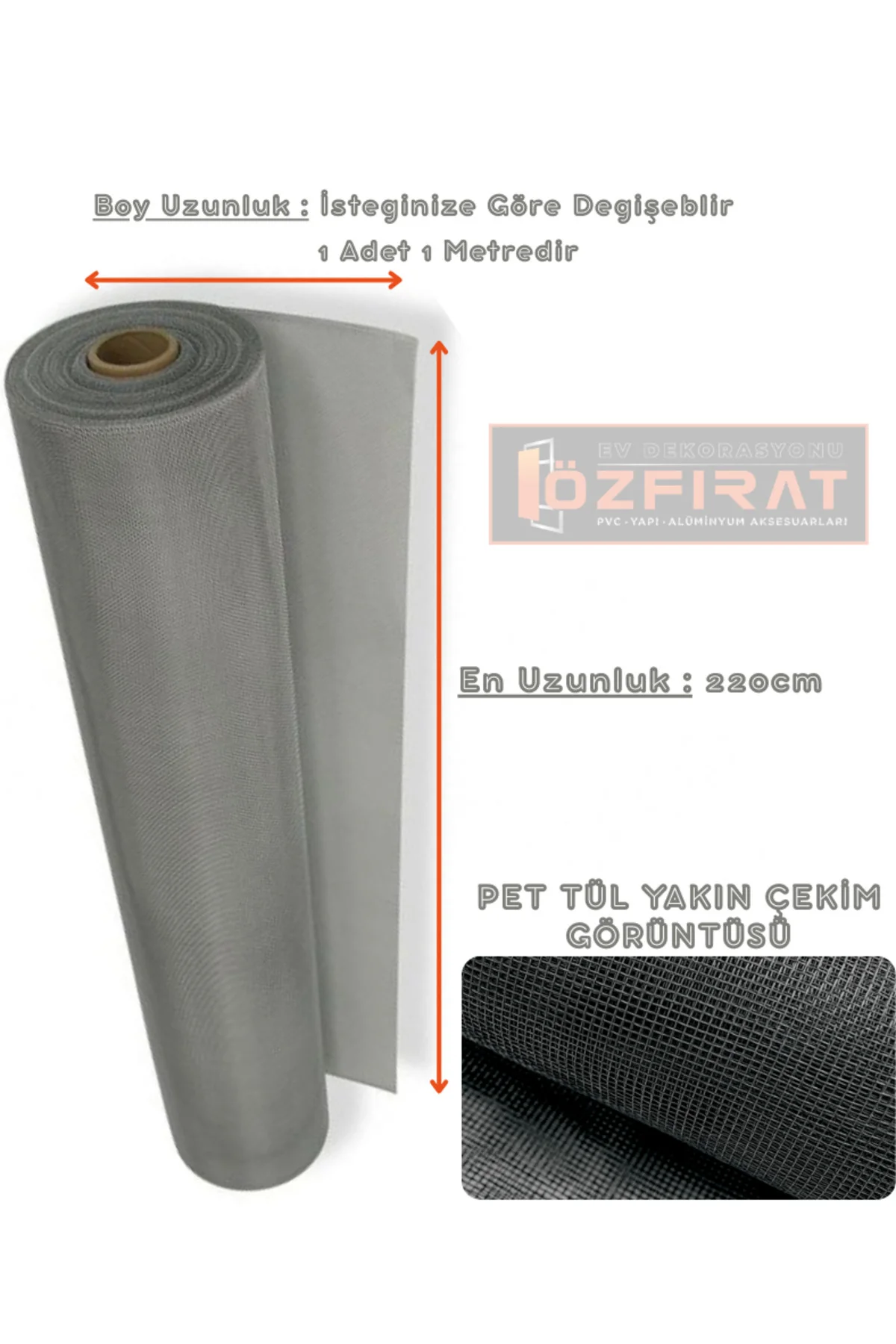 Anti Polen Kedi/sineklik Yırtılmaz Pet Tülü En: 220cm Boy: 100cm Anti Polen Kedi/sineklik Yırtılmaz Pet Tülü En: 220cm Boy: 100cm