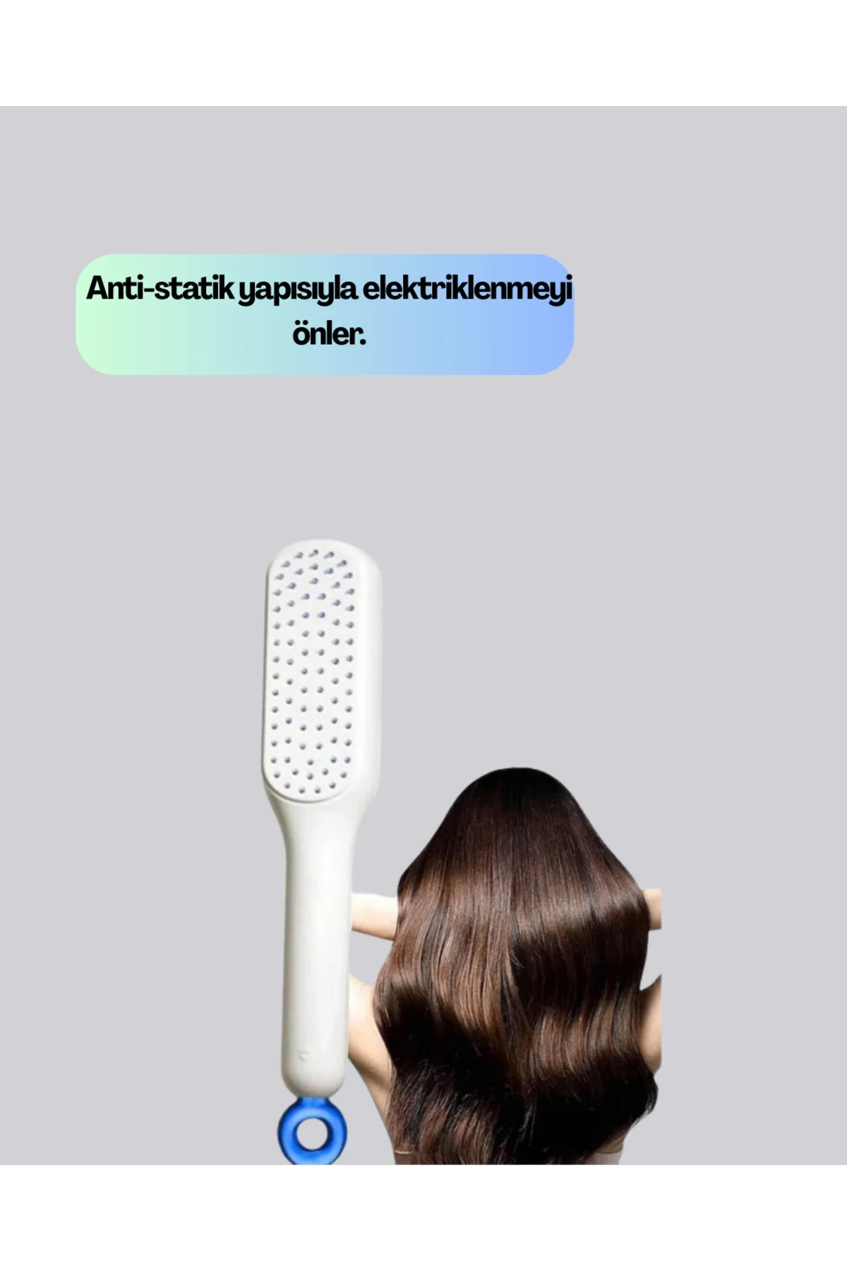 Anti-Statik Saç Tarağı – Kolay Temizlenebilir, Silikon Masaj Uçlu