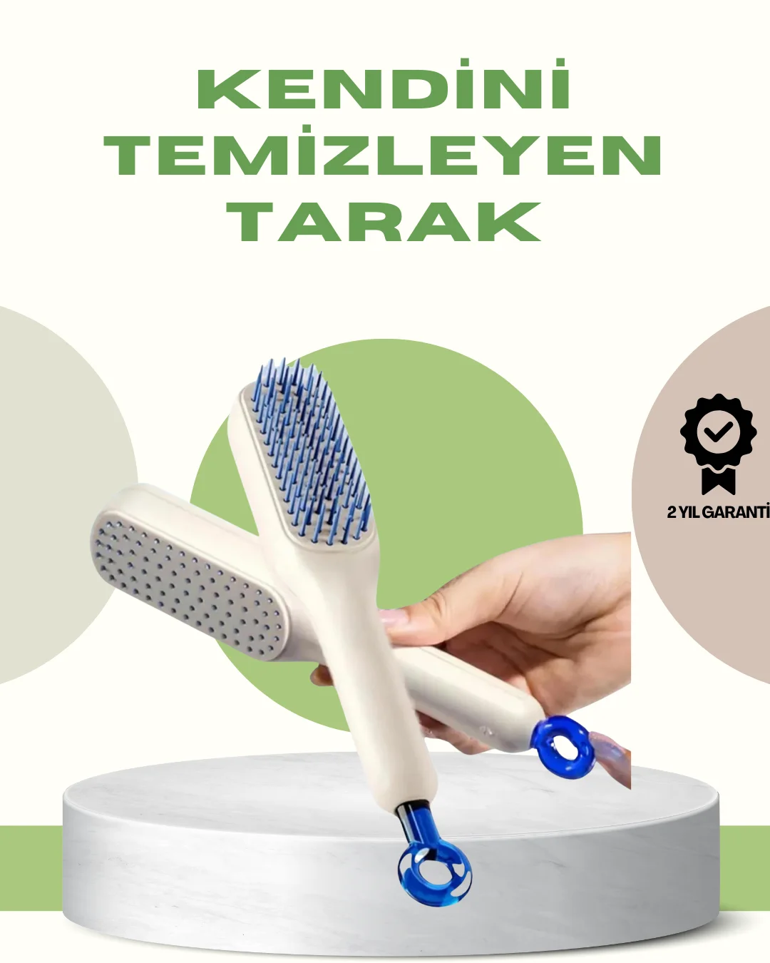 Anti-Statik Saç Tarağı – Kolay Temizlenebilir, Silikon Masaj Uçlu