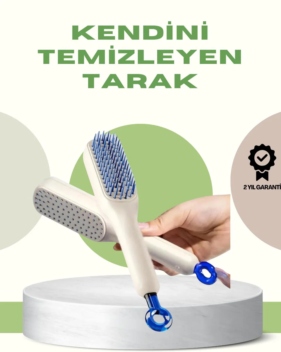 Anti-Statik Saç Tarağı – Kolay Temizlenebilir Silikon Masaj Uçlu Kompakt Boyut