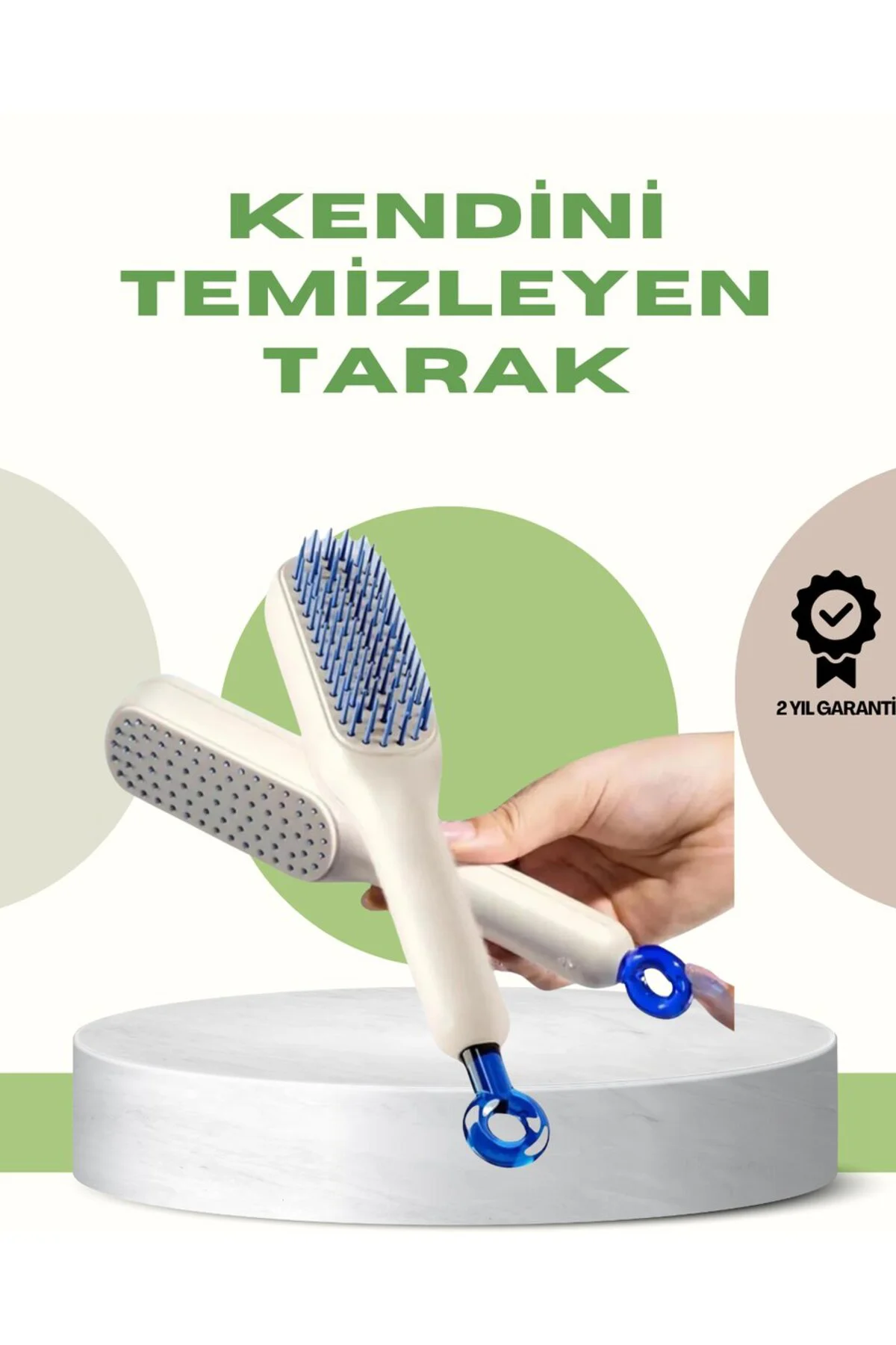 Anti-statik Saç Tarağı – Kolay Temizlenebilir, Silikon Masaj Uçlu, Kompakt Boyut