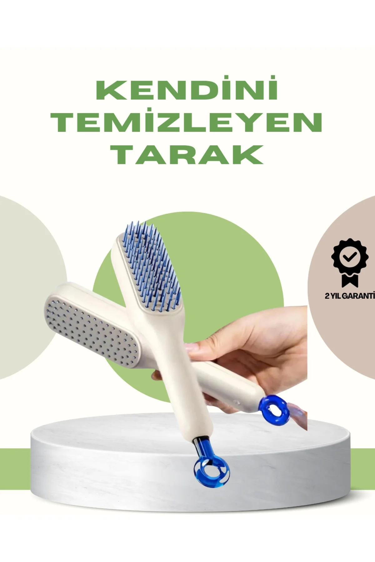 Anti-Statik Saç Tarağı – Kolay Temizlenebilir, Silikon Masaj Uçlu