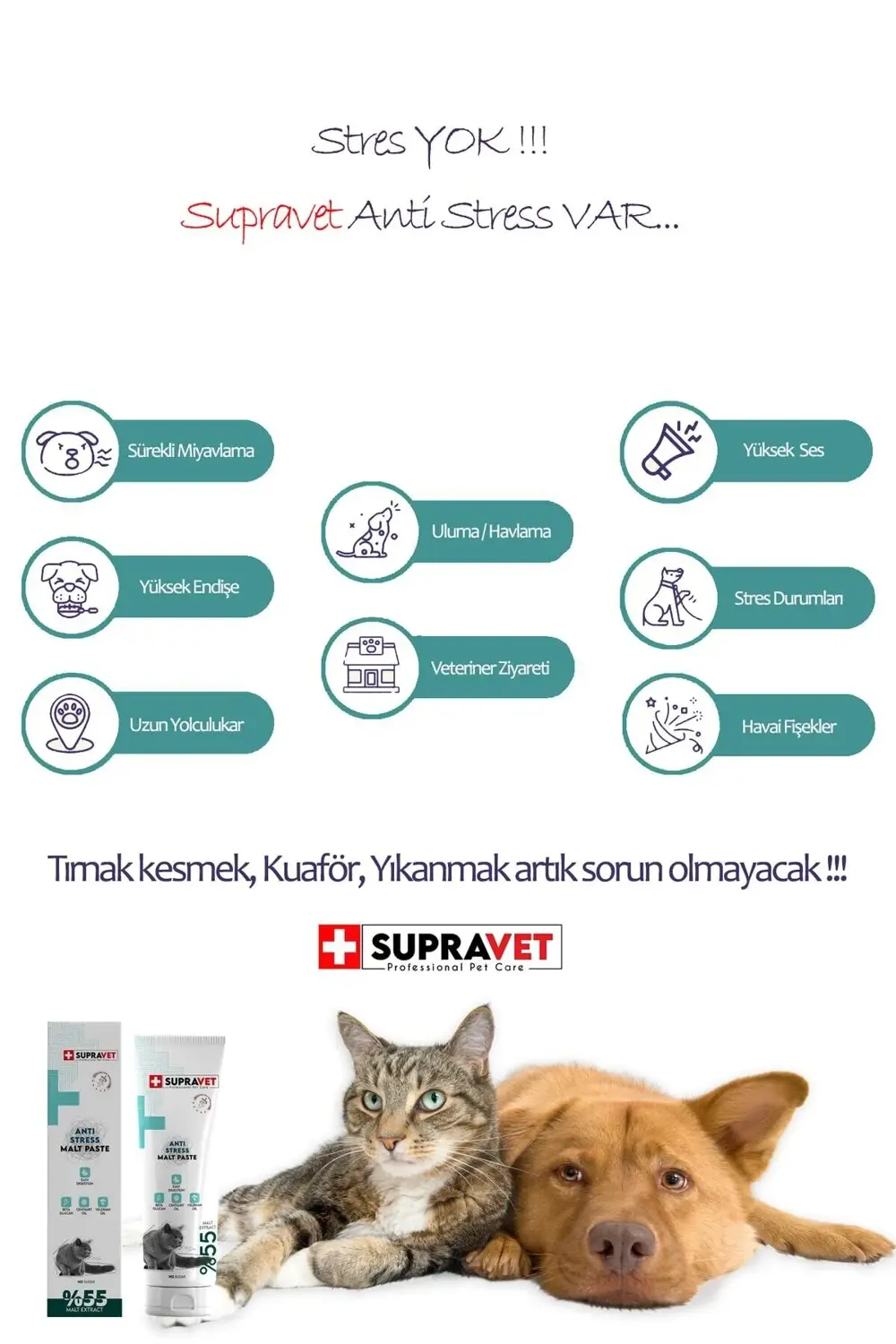 Supravet Anti Stress Relax Paste Sakinleştirici Kedi Macunu 100 Gr (Şekers