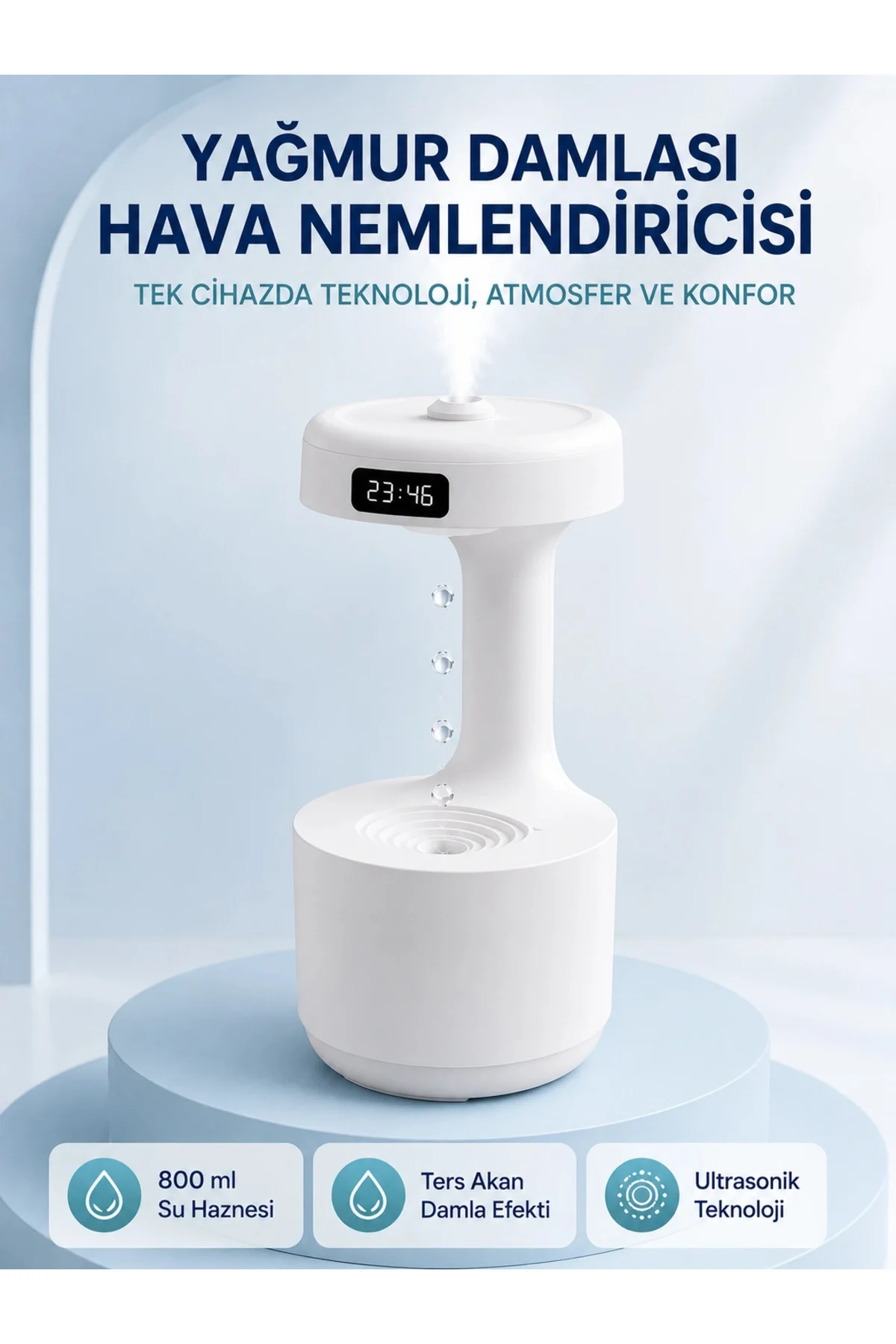 Anti Yerçekimi Su Damlası Hava Nemlendirici 800 ml Ultrasonik Aroma Difüzör Anti Yerçekimi Su Damlası Hava Nemlendirici 800 ml Ultrasonik Aroma Difüzör