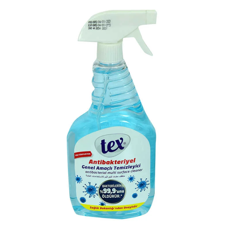Antibakteriyel Genel Amaçlı Temizleyici Tüm Yüzeyler İçin Spreyli Mavi 750 ML