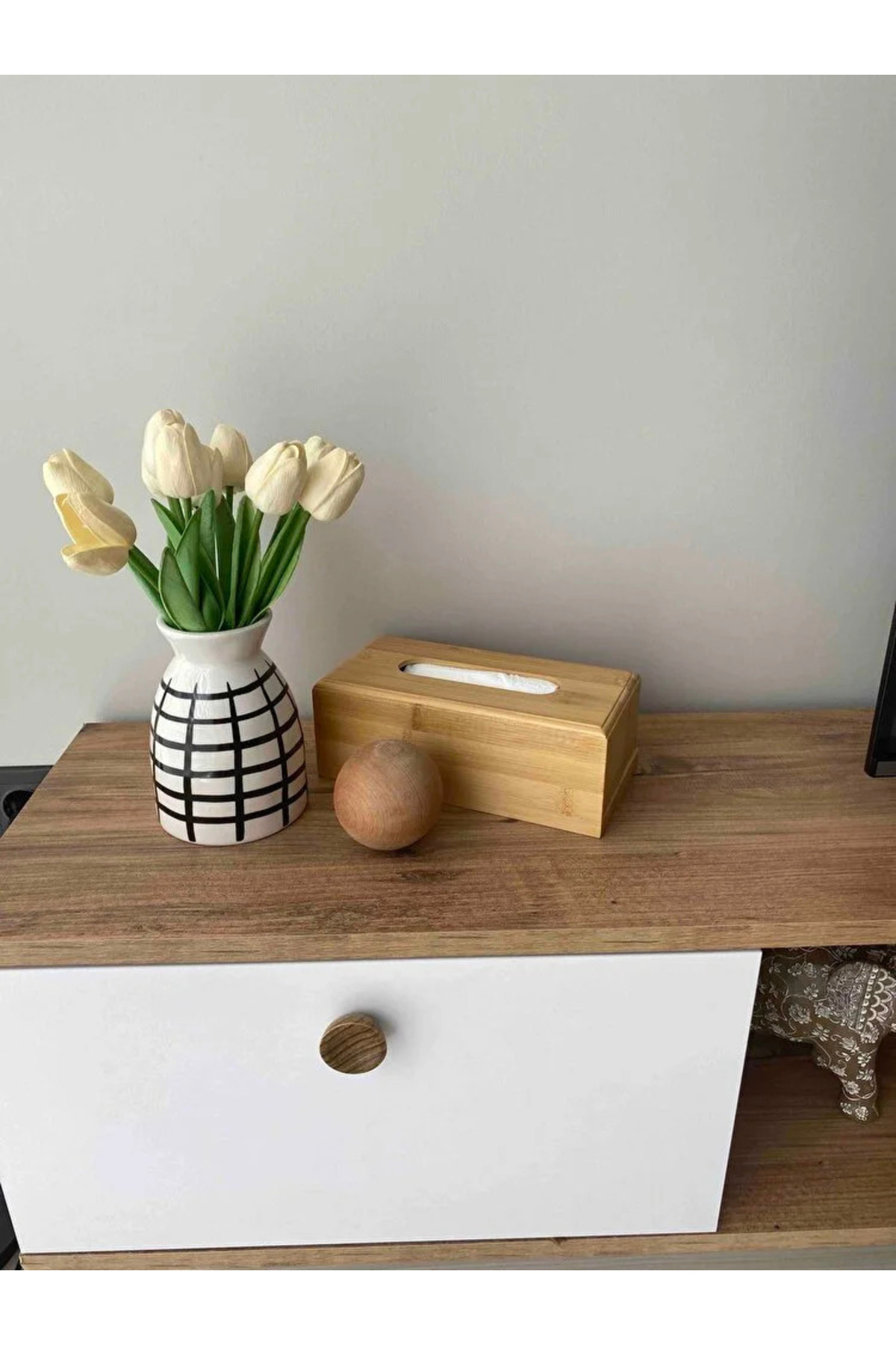 Antibakteriyel Gerçek Bambu Peçetelik 24 Cm  Ev Kafe Restoran Bar