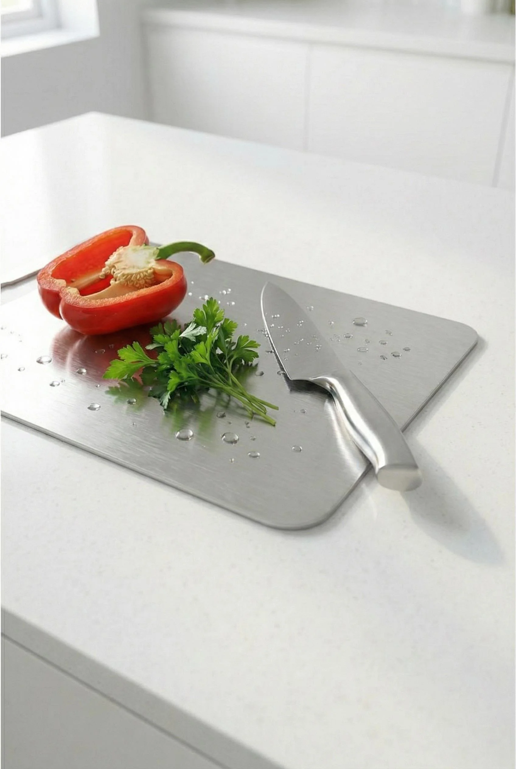 Antibakteriyel Küf Önleyici Paslanmaz Çelik Kesme Matı 20x30 cm