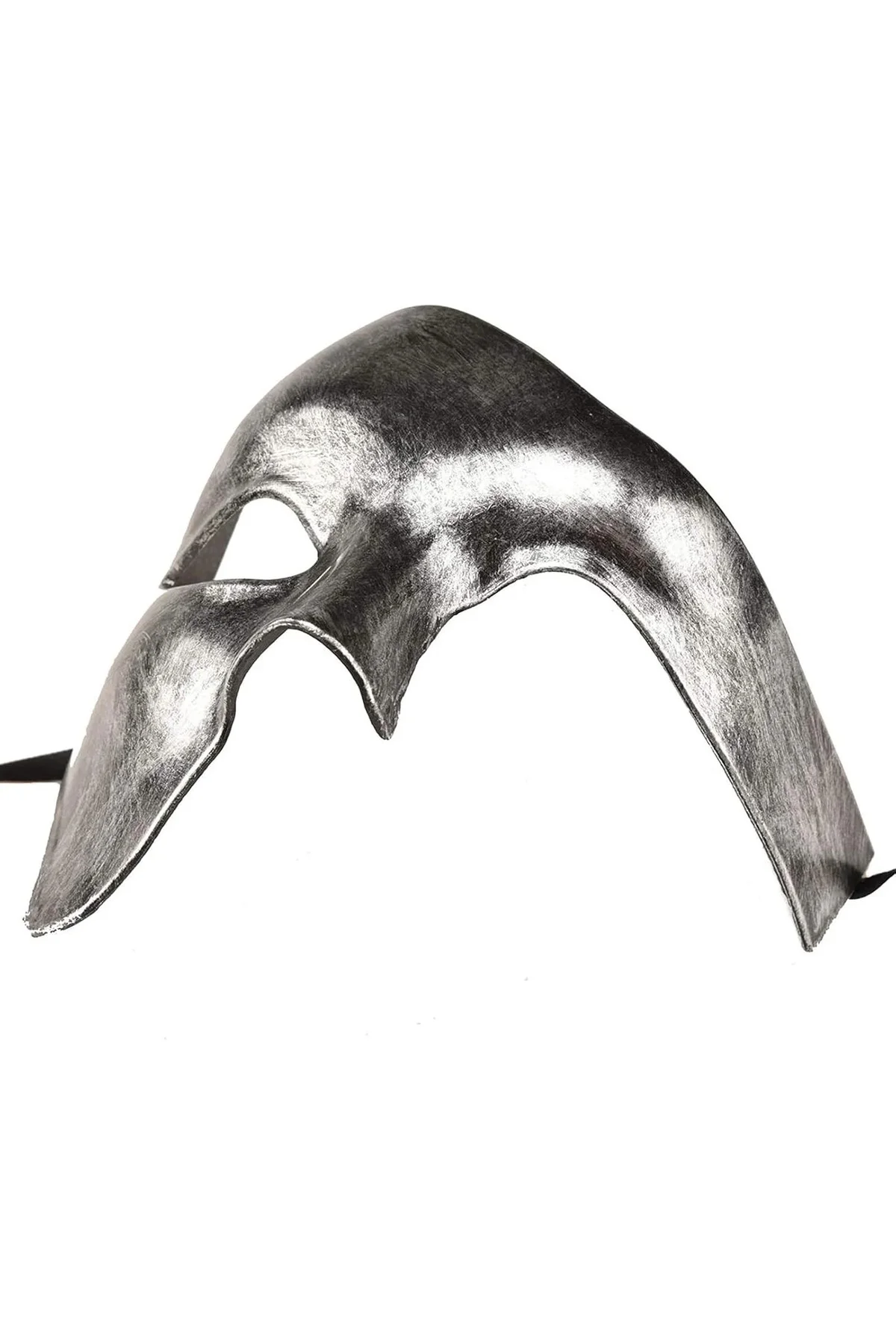 Antik Eskitme Gümüş Erkek Yarım Maske - Phantom & Balo Maskesi