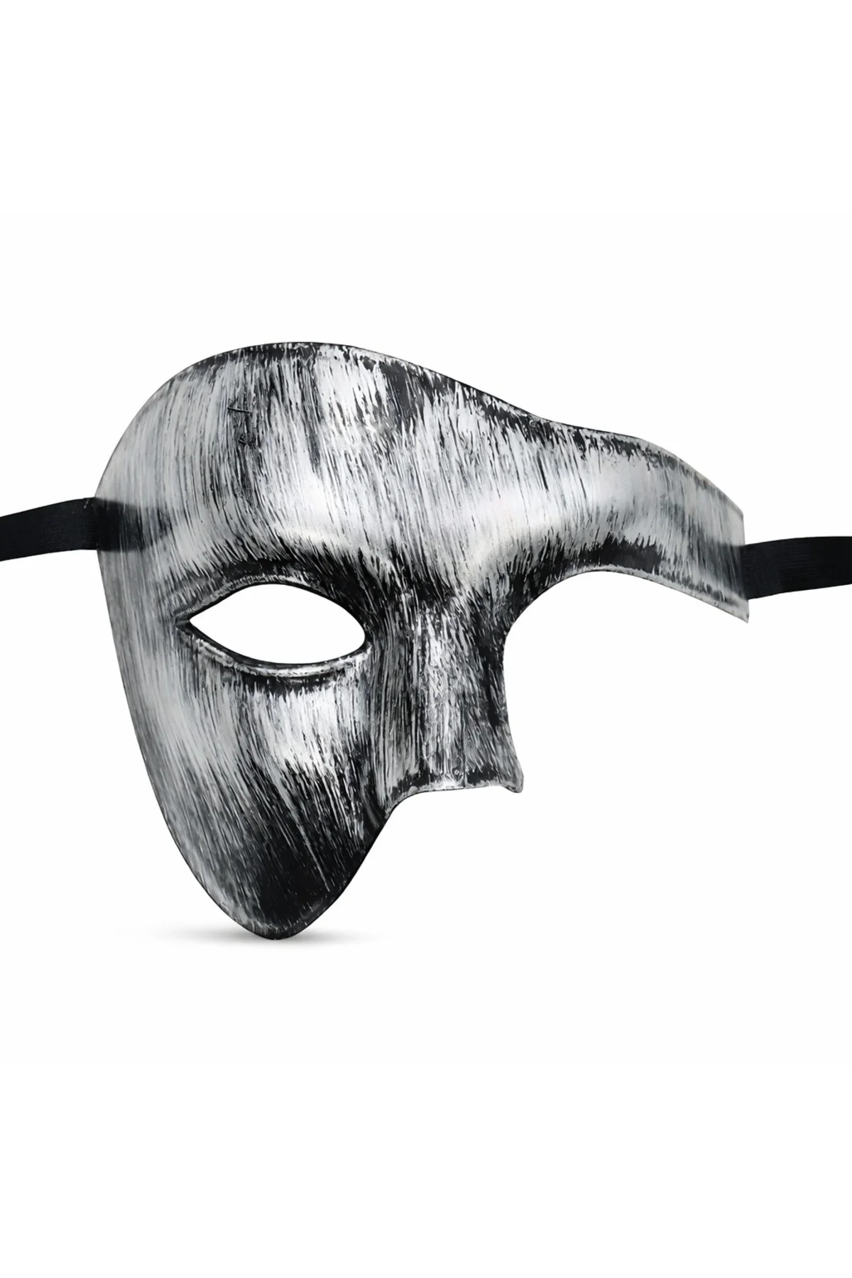 Antik Eskitme Gümüş Erkek Yarım Maske - Phantom &amp;amp; Balo Maskesi - Görsel 2