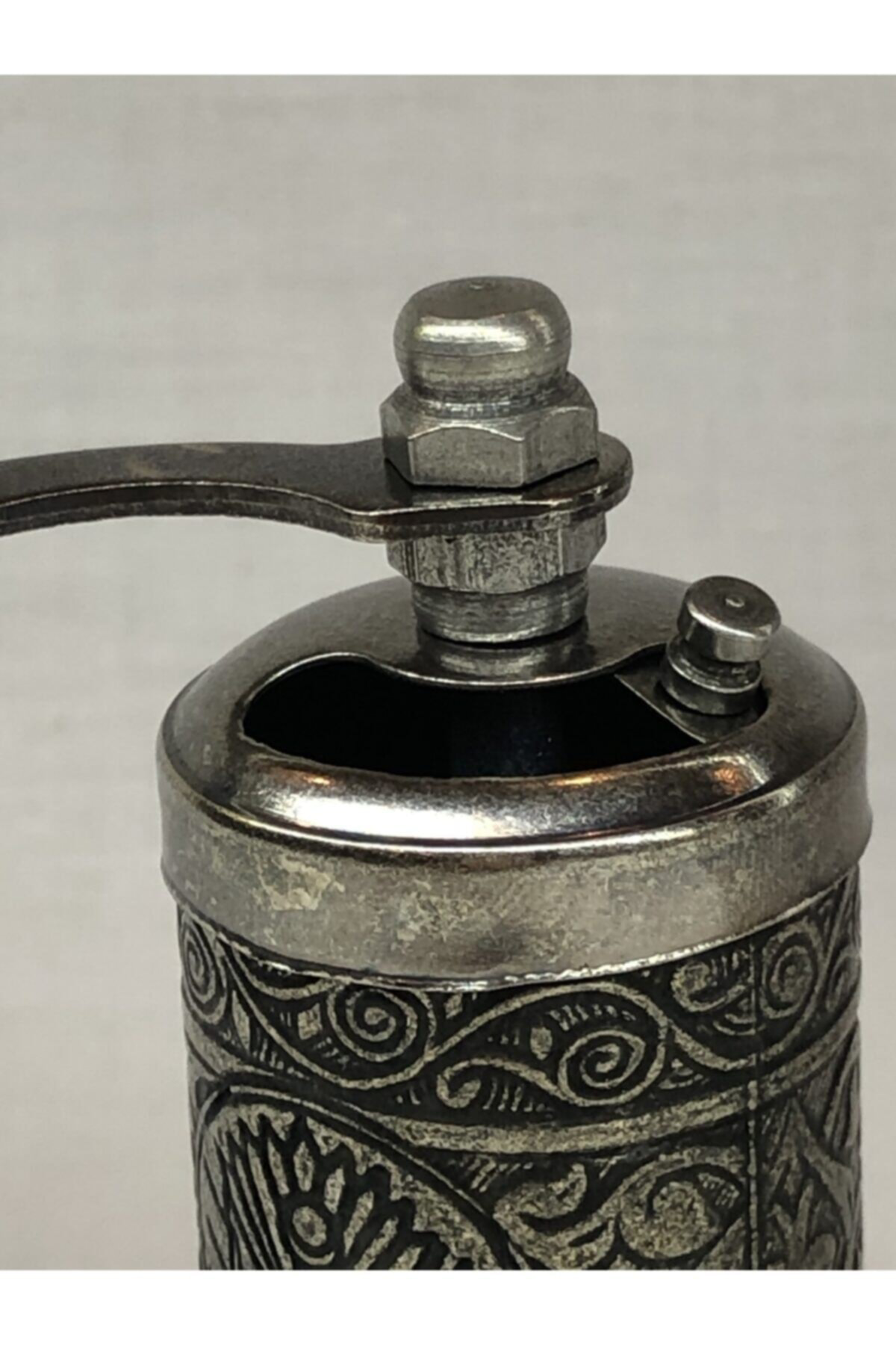 Antik Mat Gümüş Renkli Osmanlı Tarzı Metal Döküm El Tipi Minik Şı