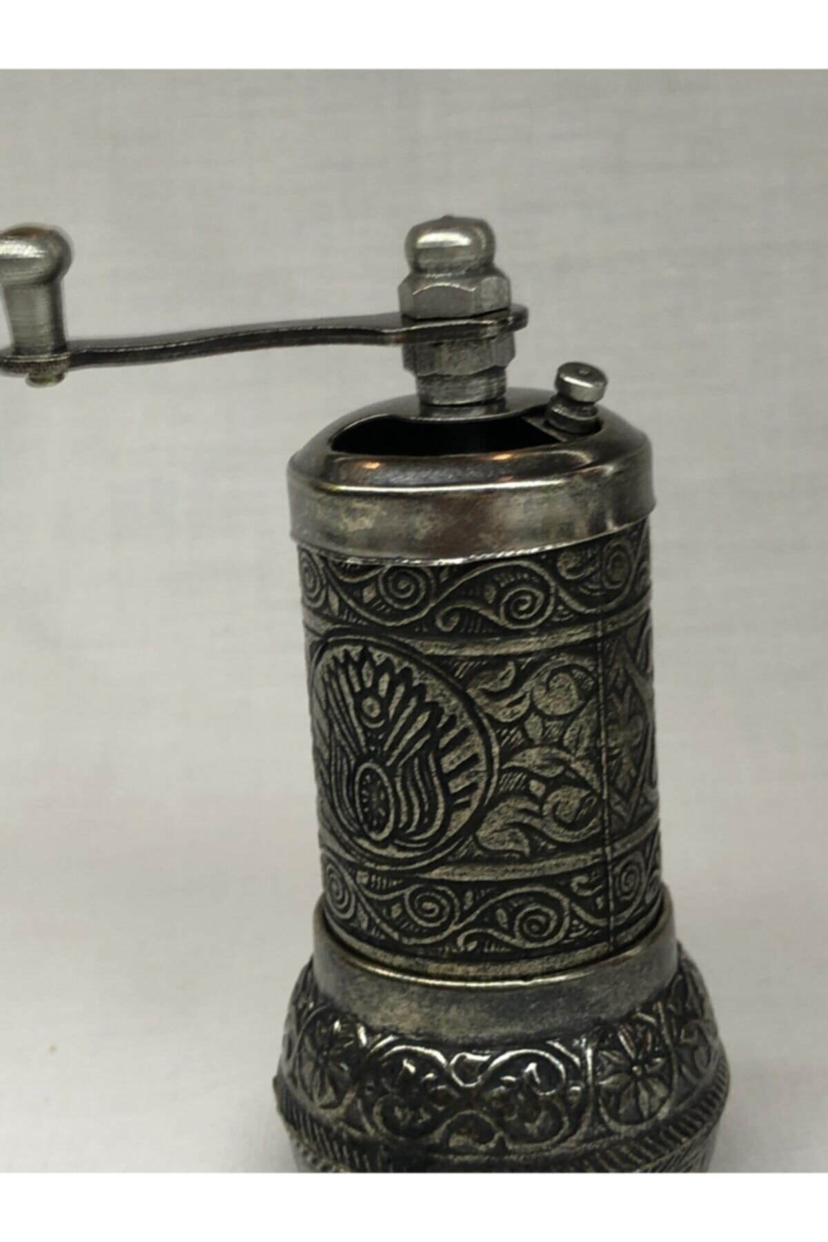 Antik Mat Gümüş Renkli Osmanlı Tarzı Metal Döküm El Tipi Minik Şı