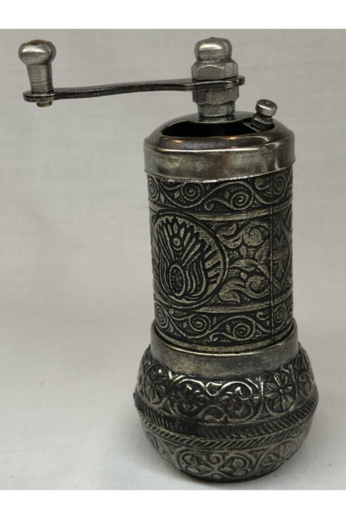 Antik Mat Gümüş Renkli Osmanlı Tarzı Metal Döküm El Tipi Minik Şı