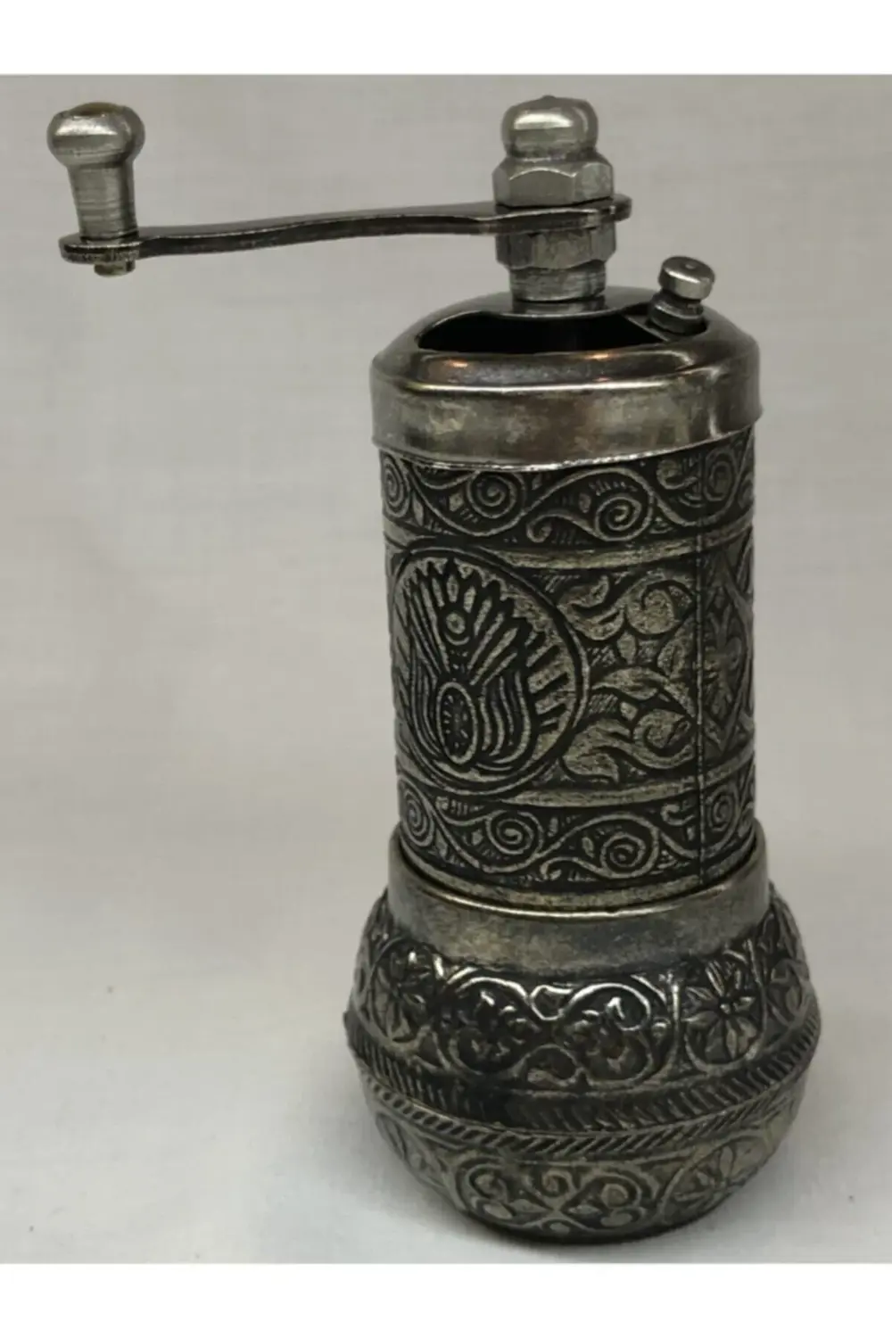 Antik Mat Gümüş Renkli Osmanlı Tarzı Metal Döküm El Tipi Minik Şı