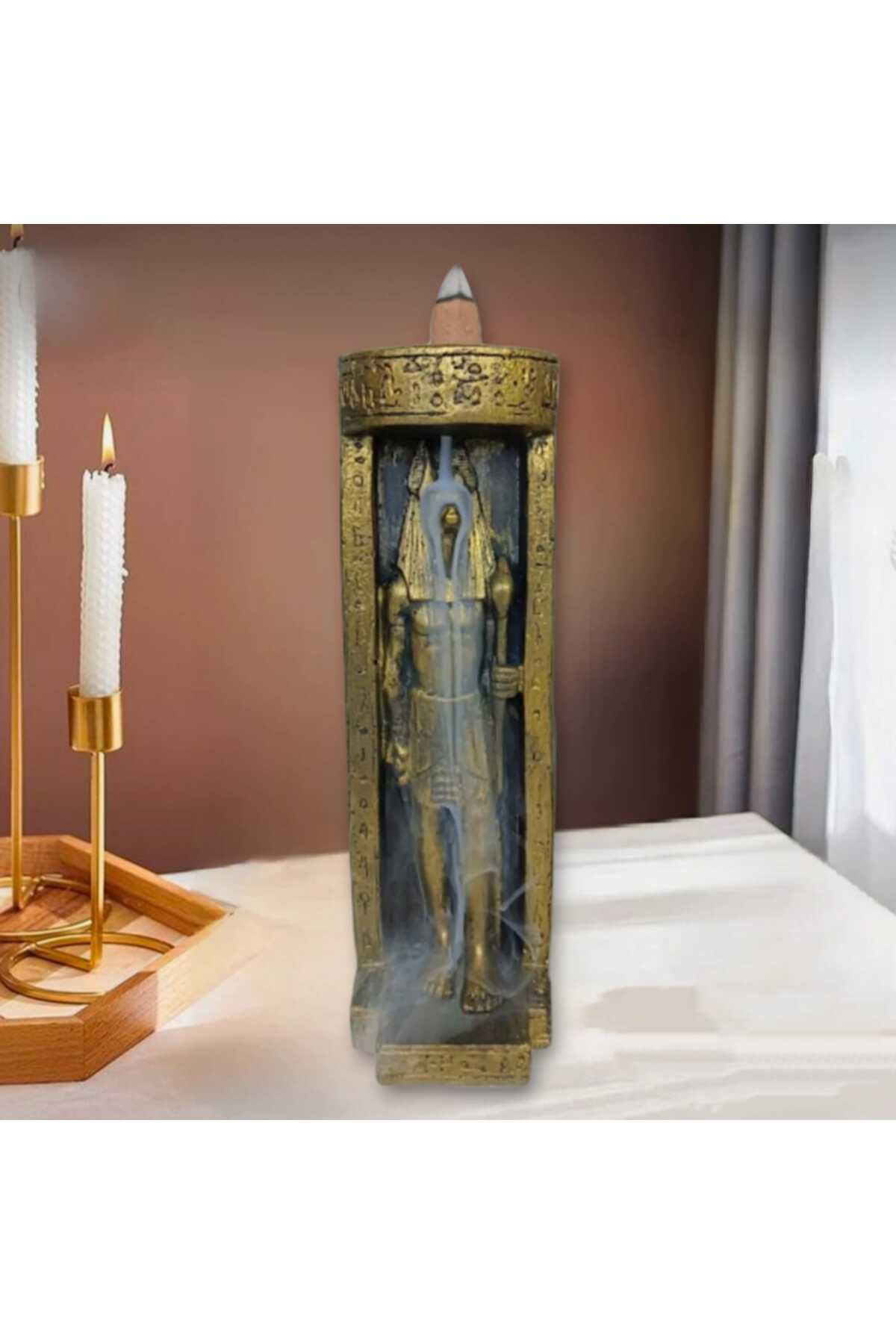 Dodemert Home Antik Misir Abutiu Gold Dekoratif Mumluk & Tütsülük