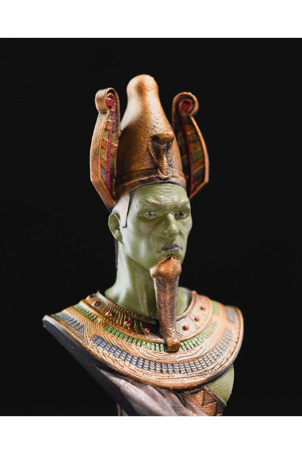 Antik Mısır Ölüm Tanrısı - Osiris Büst 15 Cm (Büyük Boy)