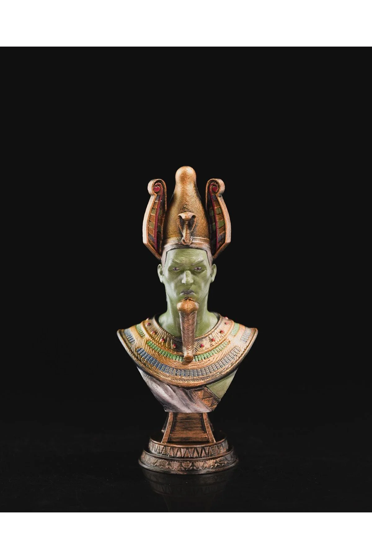 Antik Mısır Ölüm Tanrısı - Osiris Büst 15 Cm (Büyük Boy)